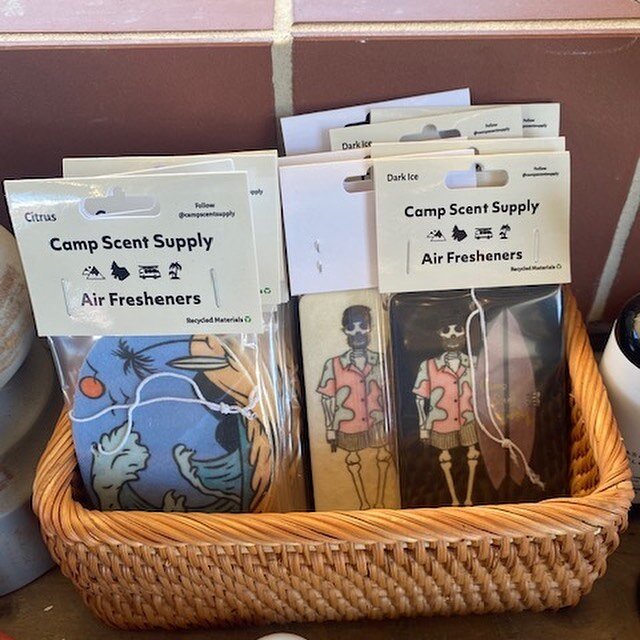Looking great on display @thealohabungalow in Redondo Beach, CA ☀️🌊 

For wholesale inquiries email located in the bio👍🏻

#campscentsupply #airfreshener #redondobeach #cali #localbusiness