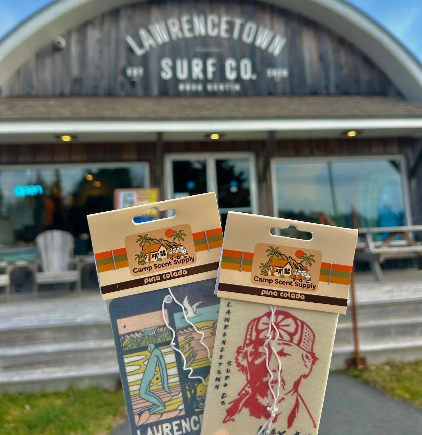 Fresh drop of air fresheners for @lawrencetownsurfco now featuring their brand new &ldquo;Wax On&rdquo; design to the lineup 🌊🤙🏻

Always stoked to bring their artwork to life and keep the shop smelling like summer 🌴

#lawrencetownsurfco #surfshop