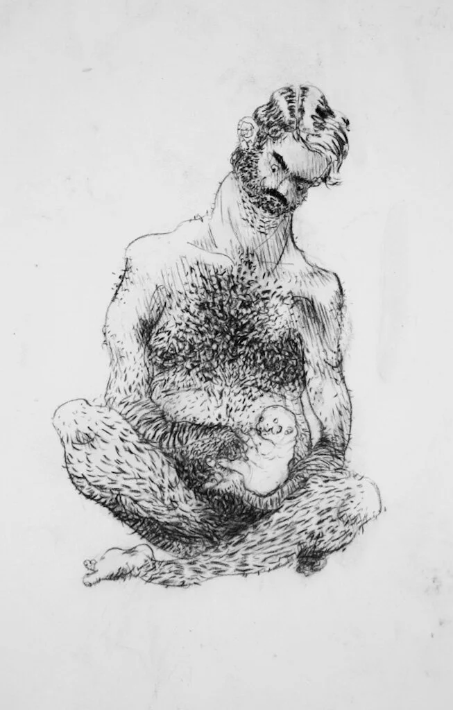 Father & blob (Madonna), 2020, 24"x36"