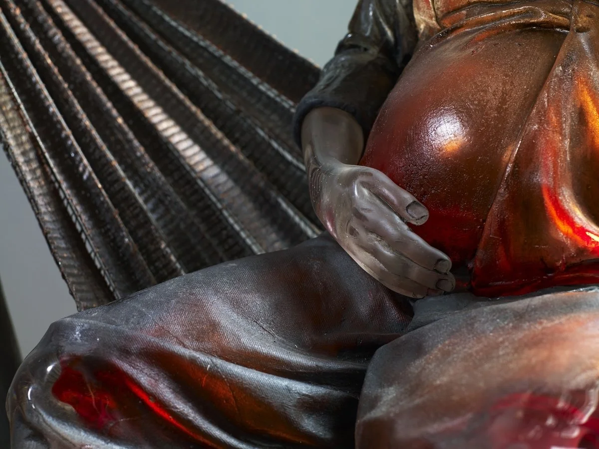 Nang Ga (Red) | Blown, Cast Glass, Oil Paint, Mixed Media | 59.5" H x 74.5" W x 40" D | 2010