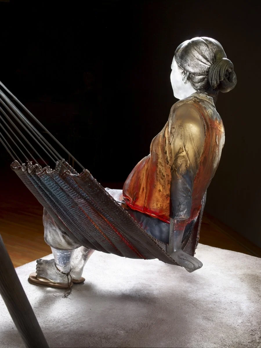 Nang Ga (Red) | Blown, Cast Glass, Oil Paint, Mixed Media | 59.5" H x 74.5" W x 40" D | 2010