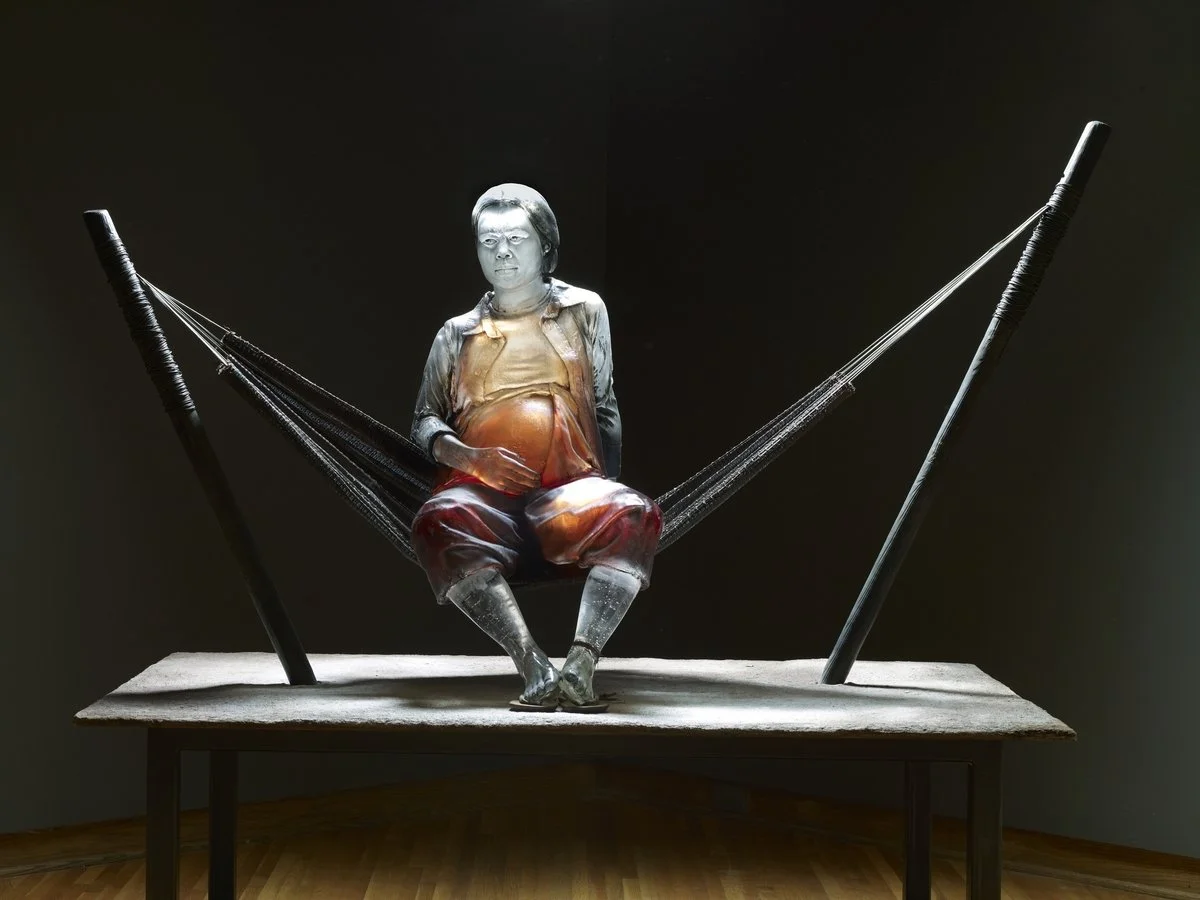 Nang Ga (Red) | Blown, Cast Glass, Oil Paint, Mixed Media | 59.5" H x 74.5" W x 40" D | 2010
