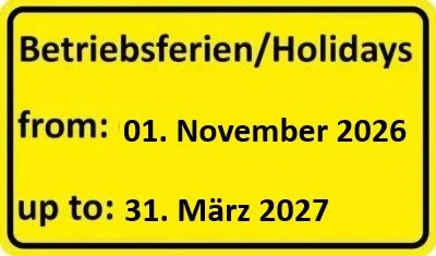 Ferien vom 1.11.26 - 31.3.27
