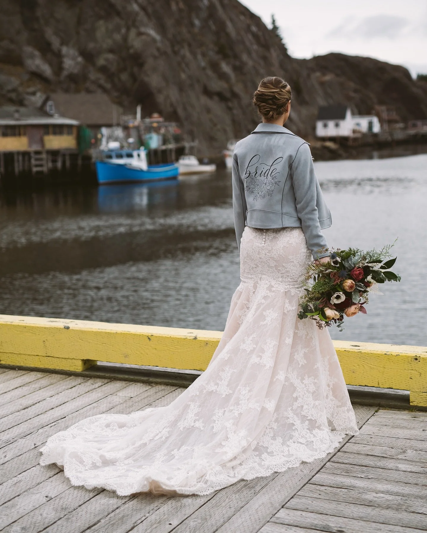 My very first bride jacket 🥹

As we are preparing for our 5th wedding season, it&rsquo;s crazy to think about how much the business has changed since this picture was taken.. @breannahflynn was one of my first brides in 2021, and this hand painted j
