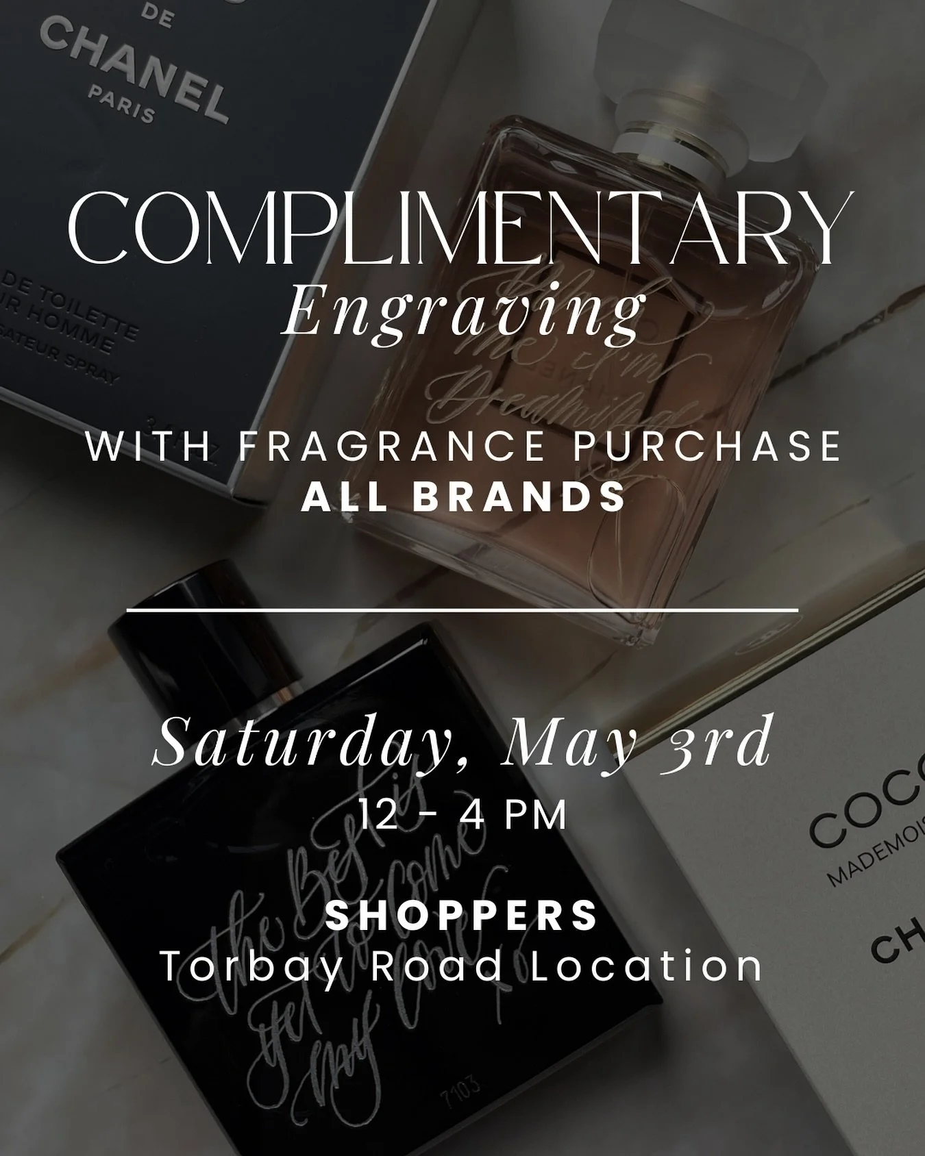 Come see me this Saturday, 12-4 @shoppers_torbayroad 🫶🏻

Purchase must be made in store on May 3rd, previous purchases cannot engraved. Engraving will be limited to 1-2 words to ensure all requests can be filled.

See you there 💗

#eventengraving 