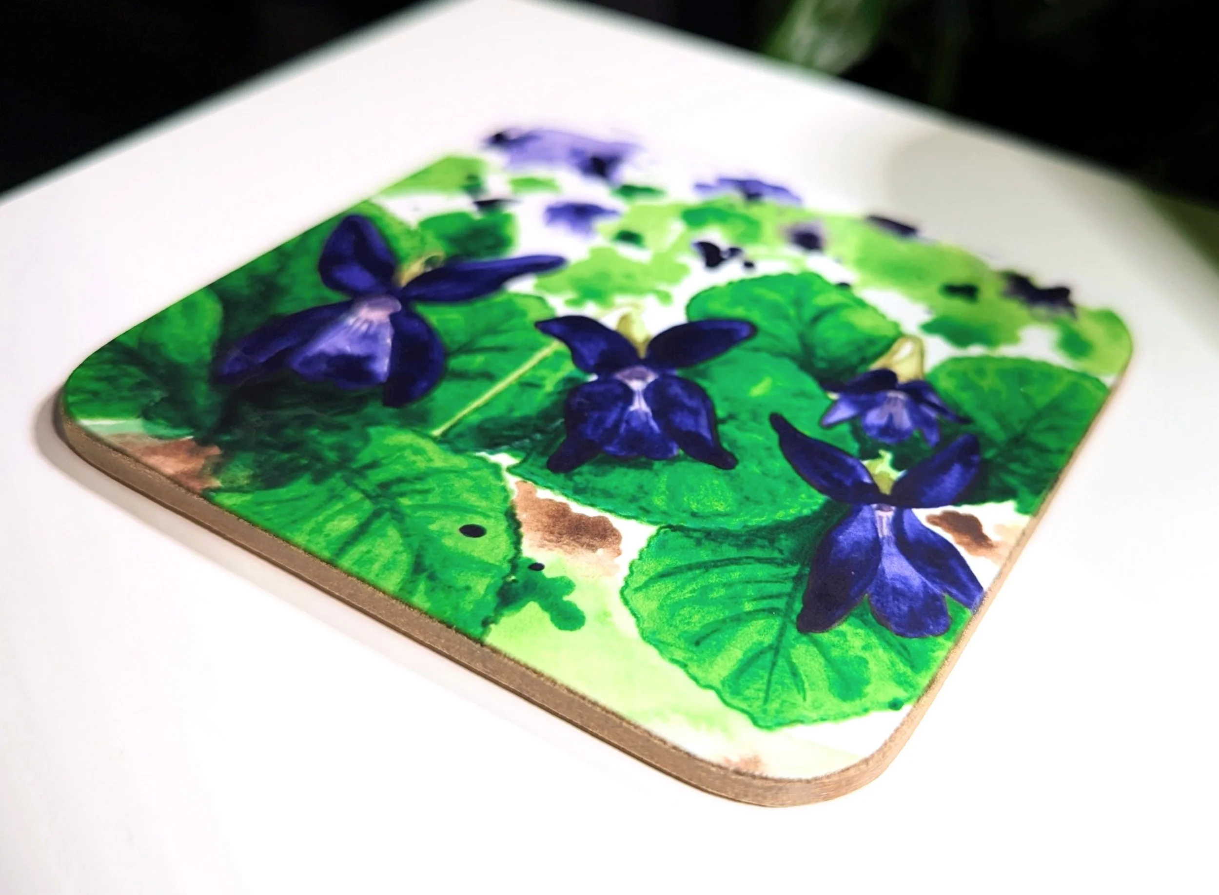 Sweet Violet Kisses Art Coaster