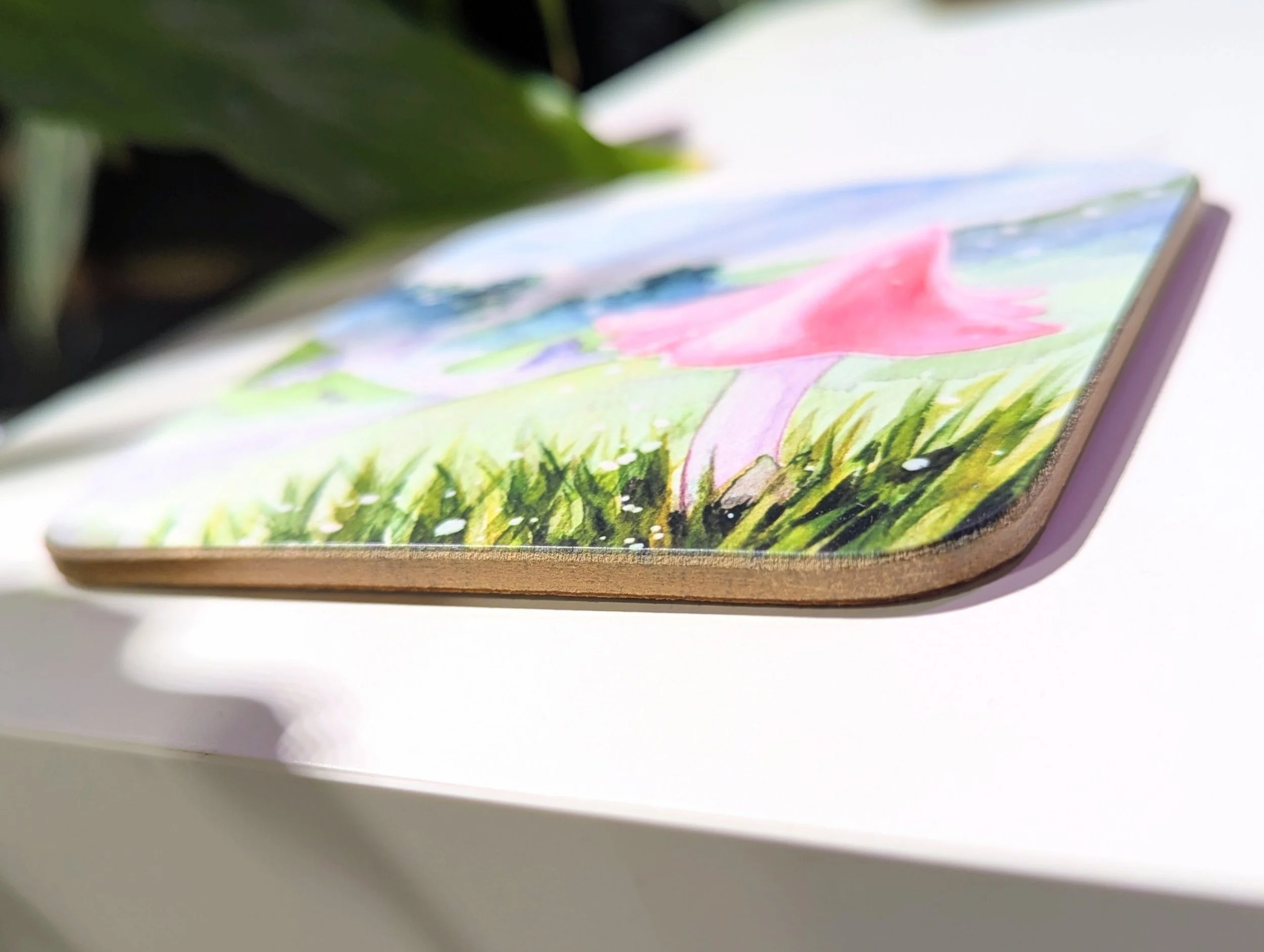 Pink Mushroom Cavedale Art Coaster