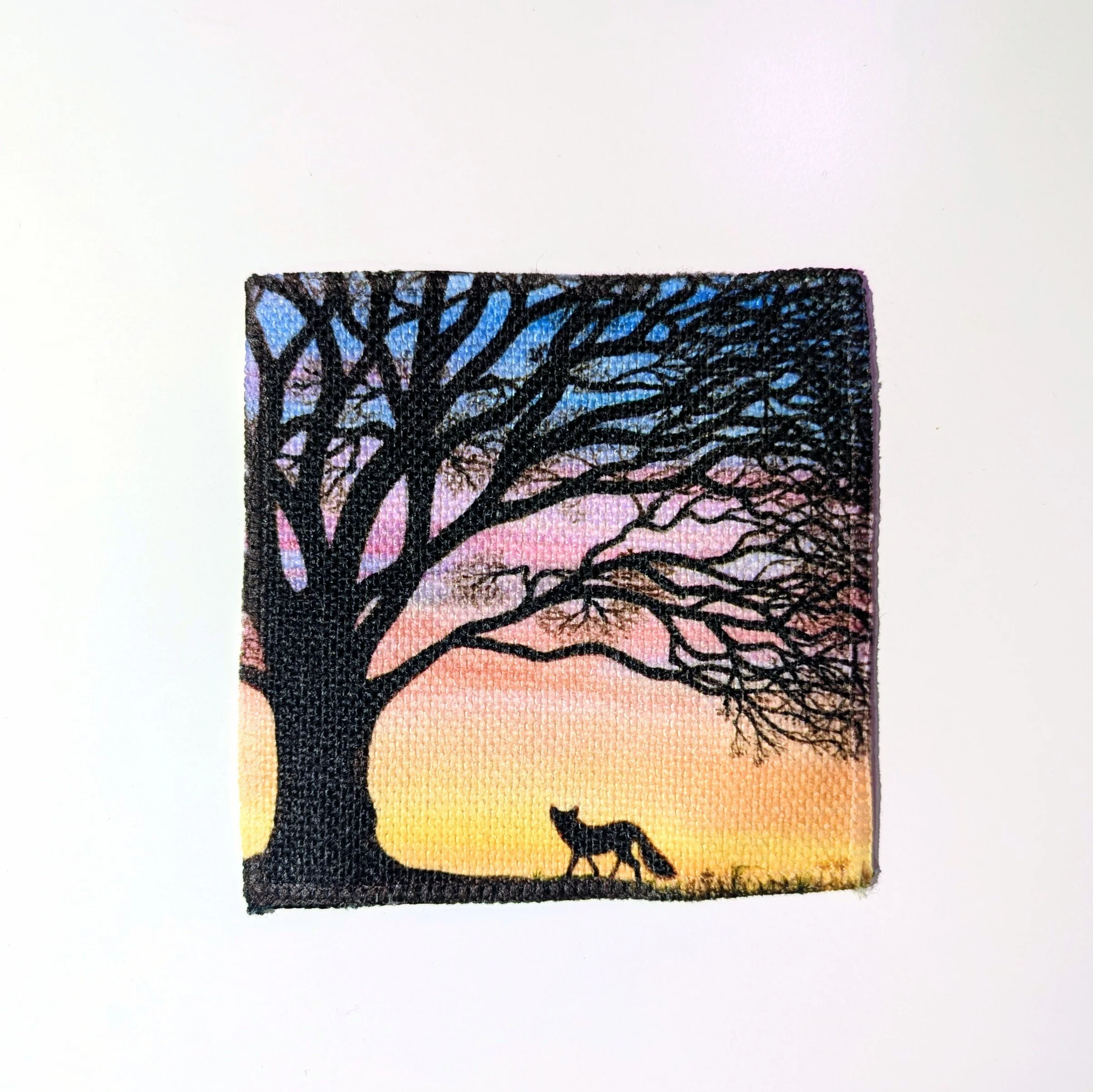 Fox & the Oak Linen Art Coaster