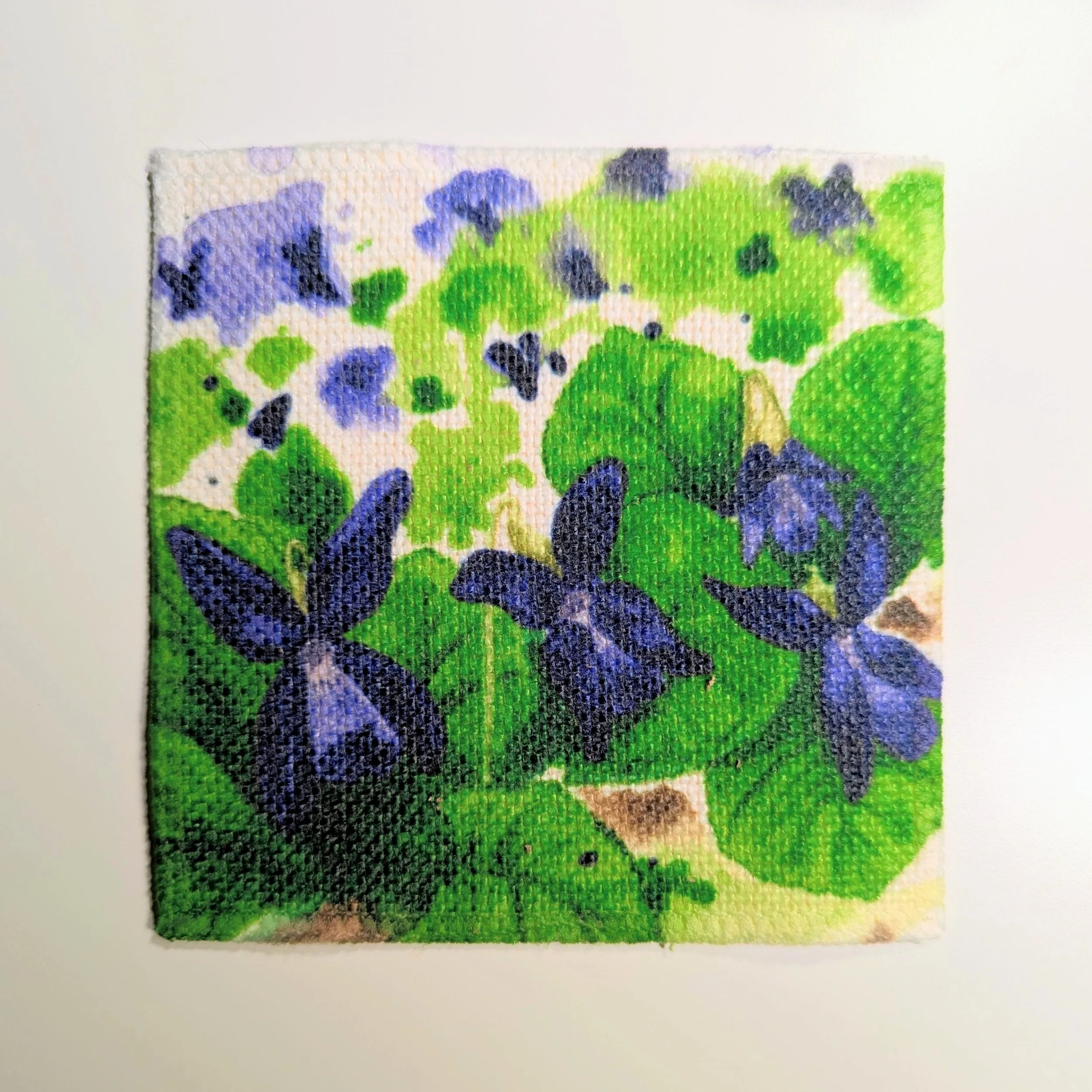 Sweet Violet Kisses Linen Art Coaster