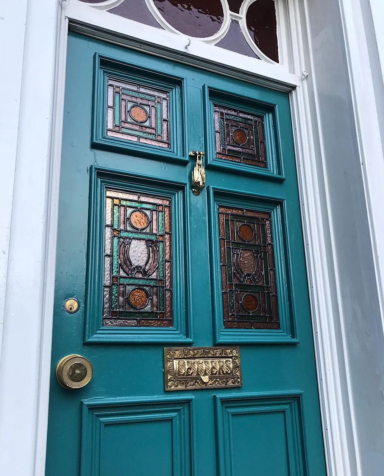 Victorian Front Door Refurbishment Stained Glass Leaded Lights Norwich Luna Glassworks Horseshoe Norfolk