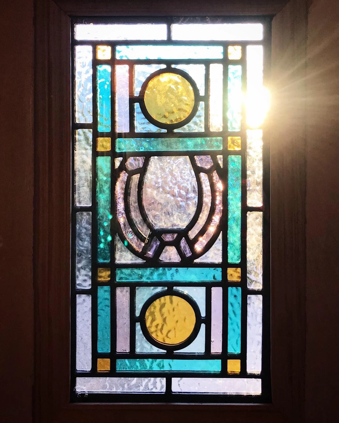 Victorian Front Door Refurbishment Stained Glass Leaded Lights Norwich Luna Glassworks Horseshoe Norfolk