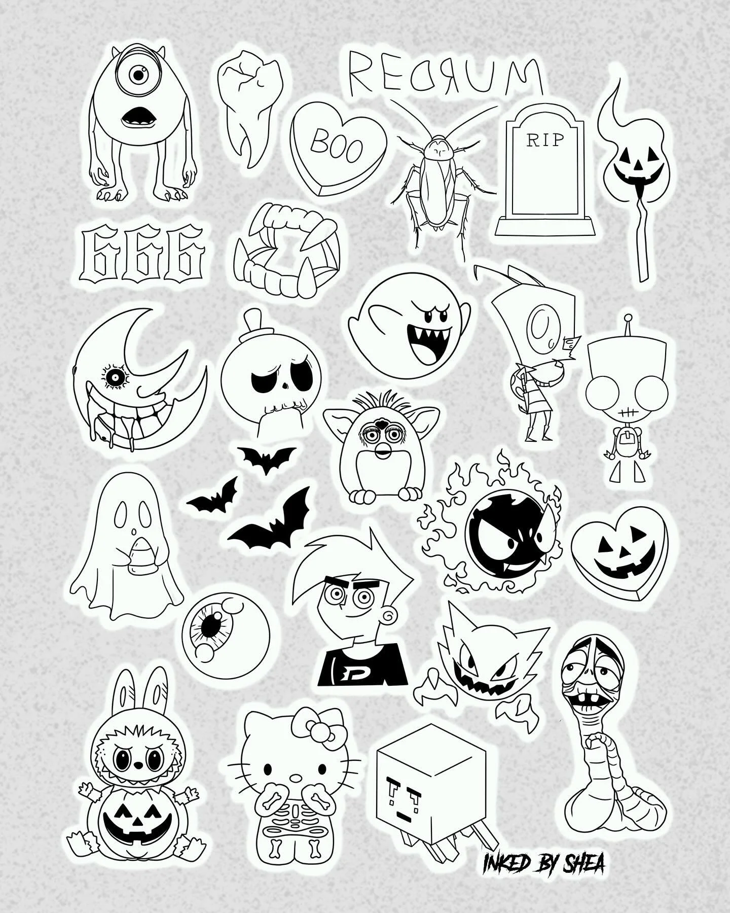 Last lot of Halloween Flash! 👻🎃 
First Sheet $80 each $120 for 2 (Set sizing)
Second Sheet $120-300 depending on size/design.

DM to book/enquire. @inkwizardstattoo
#adelaide #adl #femaletattooartist #tattooconnect #tattoodesign #flash #flashtattoo