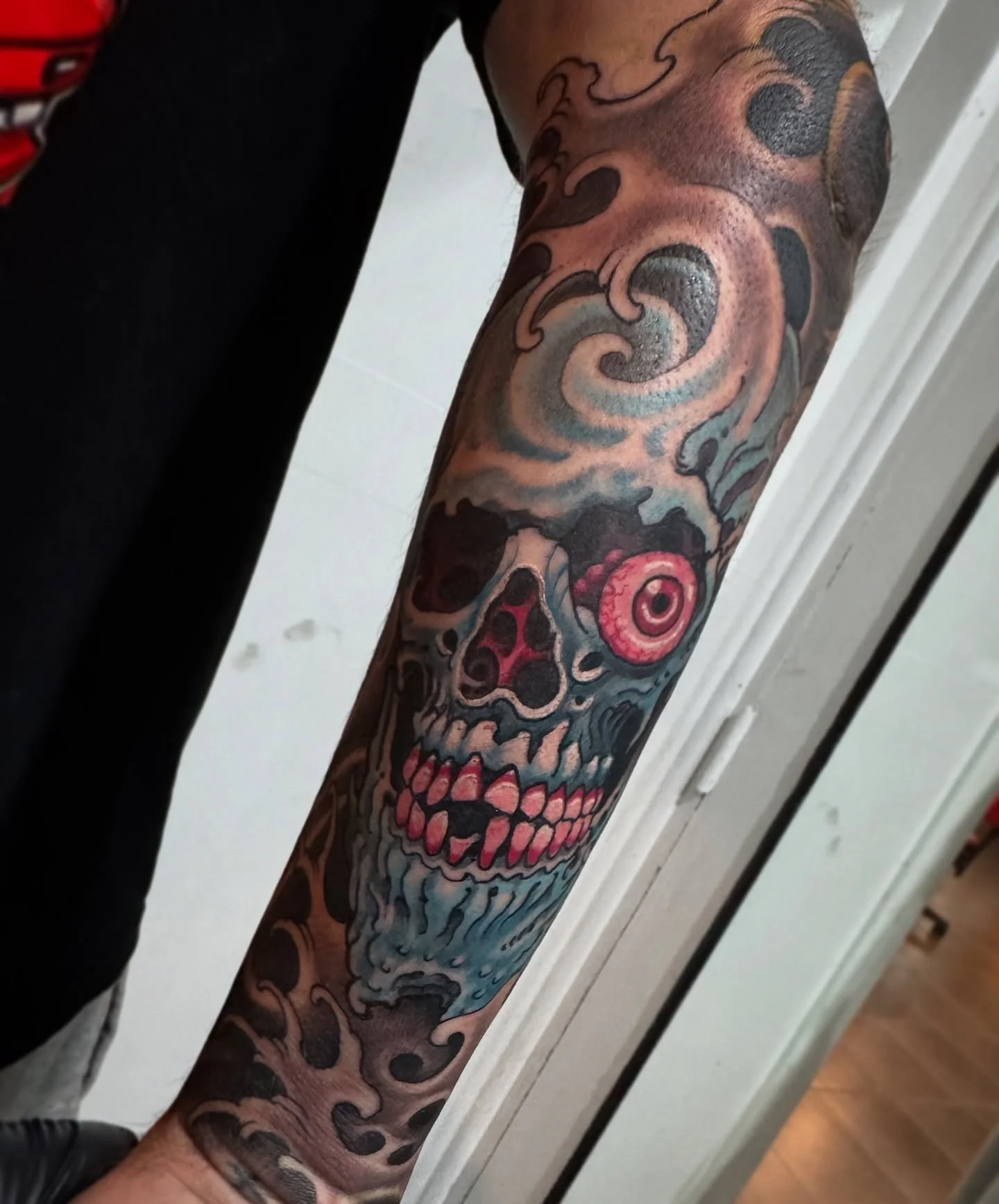 Awkward inside forearm gap filler for Brendan. 
@inkwizardstattoo