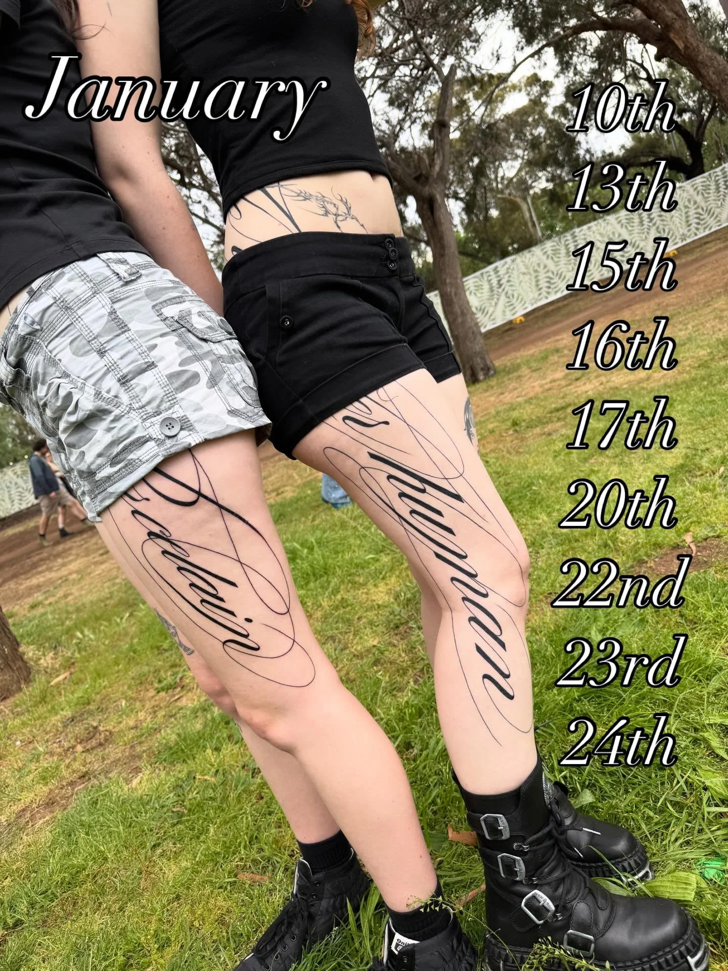 JANUARY DATES. 

DM to book. 🖤