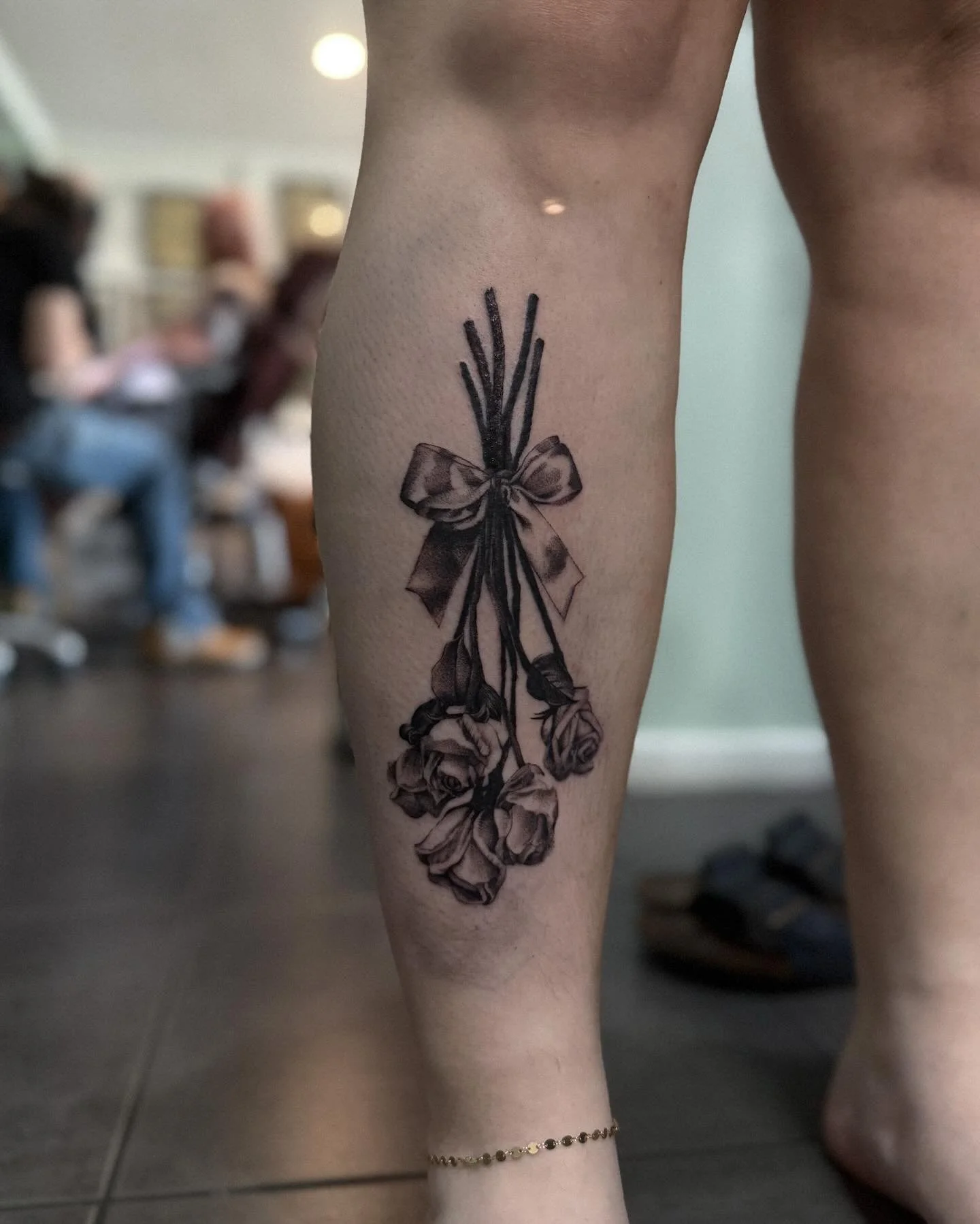 Drying roses 🥀 Loved tattooing this one 

DM to book/enquire
@inkwizardstattoo 

#femaletattooartist #rosetattoo #dotwork