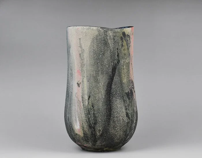 Resilience - Wheel thrown raku stoneware, stains, glaze. Finalist Omnia Art Prize. SOLD