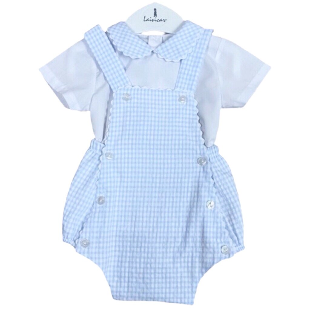 gingham baby romper