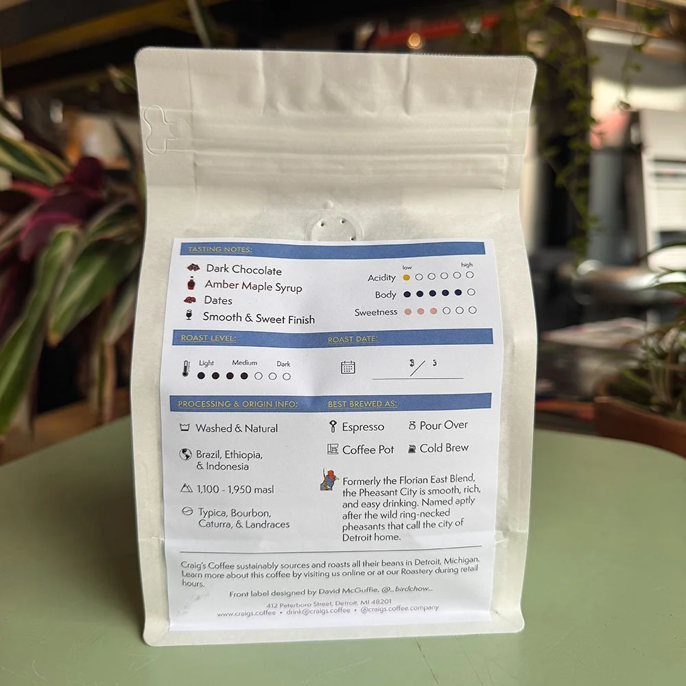 Pheasant City Blend back label Craigs Coffee.jpg