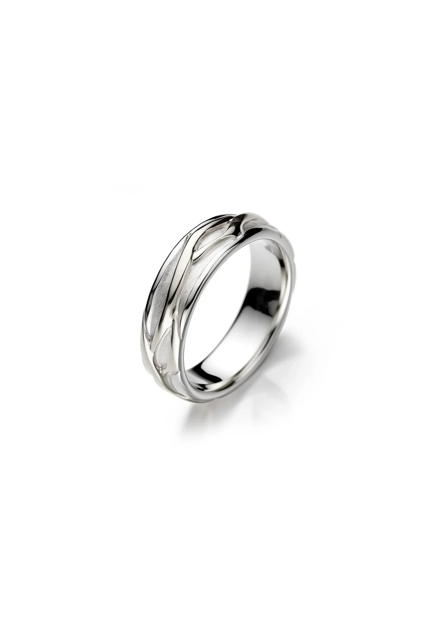 Eighteen Karat White Gold Bamboo Wedding Ring (Copy)