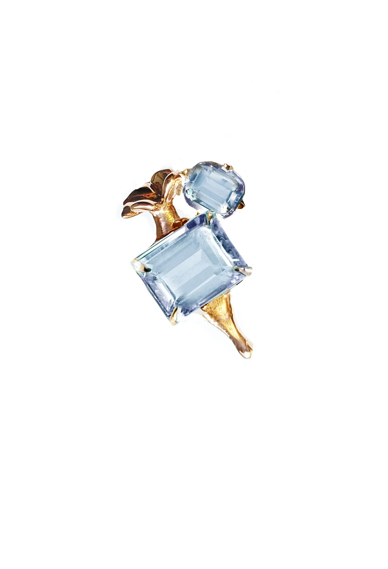 Eighteen Karat Yellow Gold Contemporary Pendant Necklace with Sky Blue Topazes