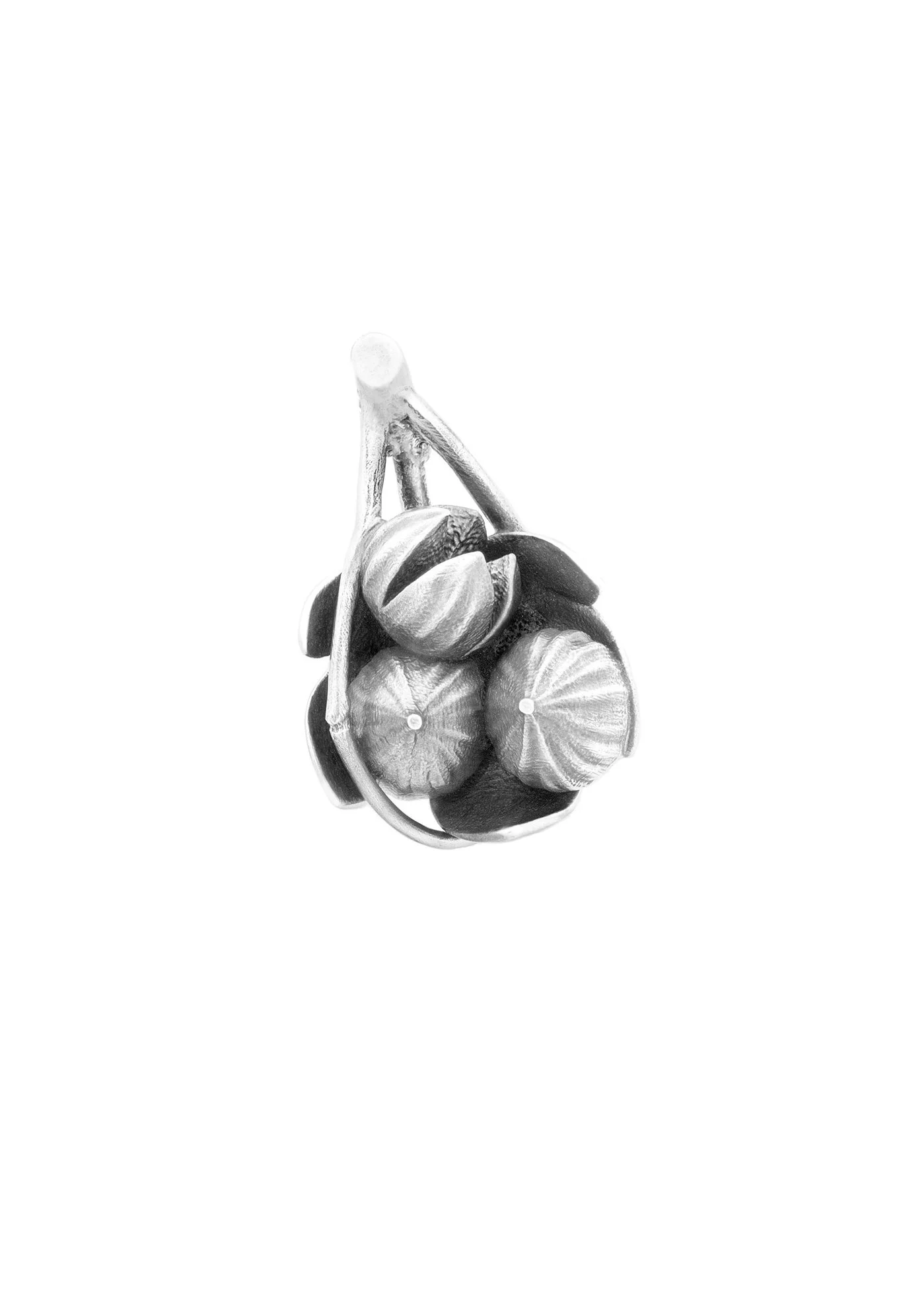 Sterling Silver Contemporary Fig Pendant Necklace