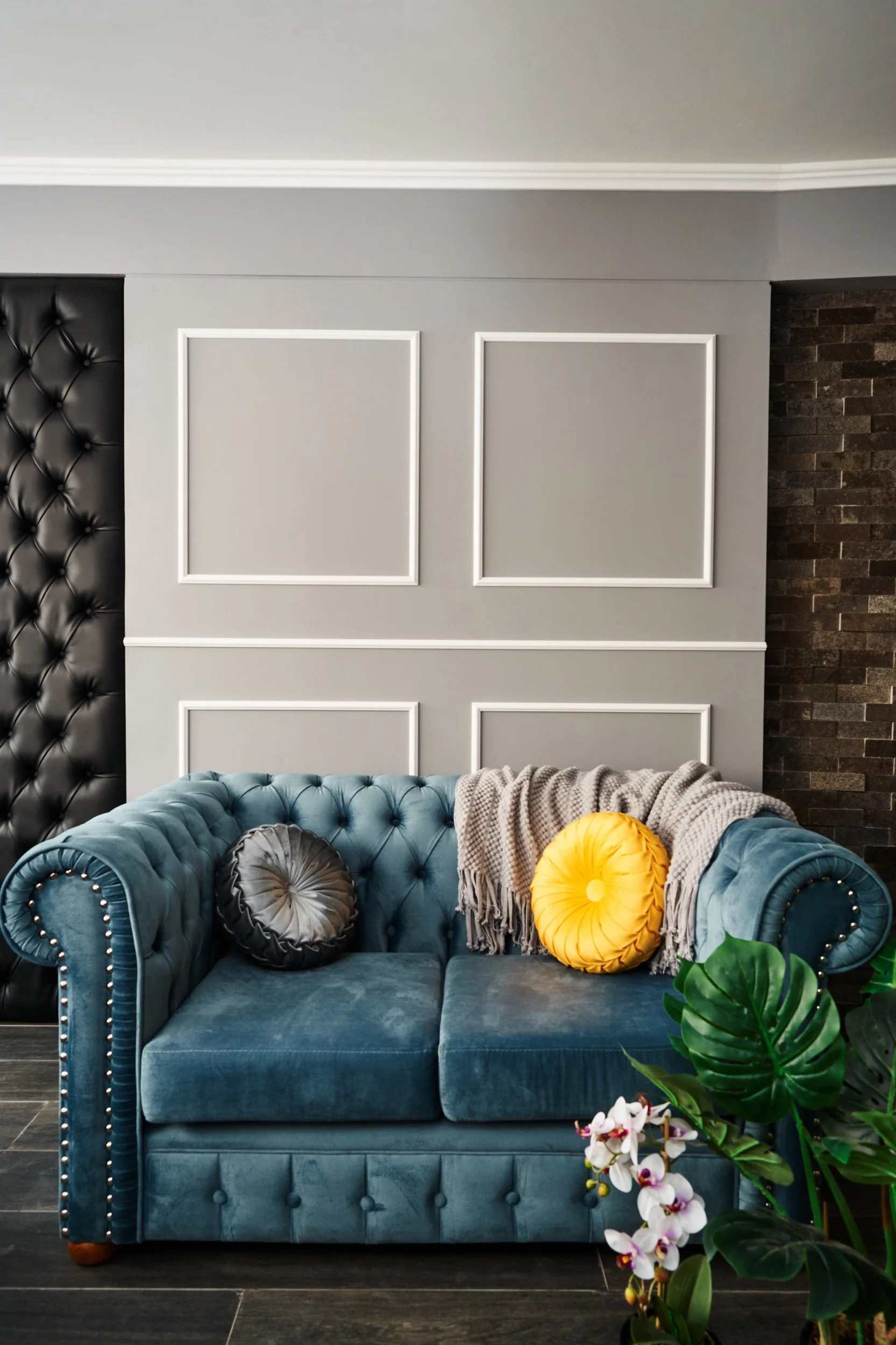  Ambiente "cozy" con sofa clasico 