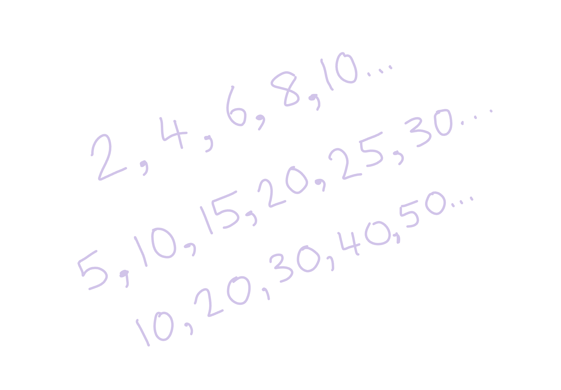 3 examples of skip counting sequences