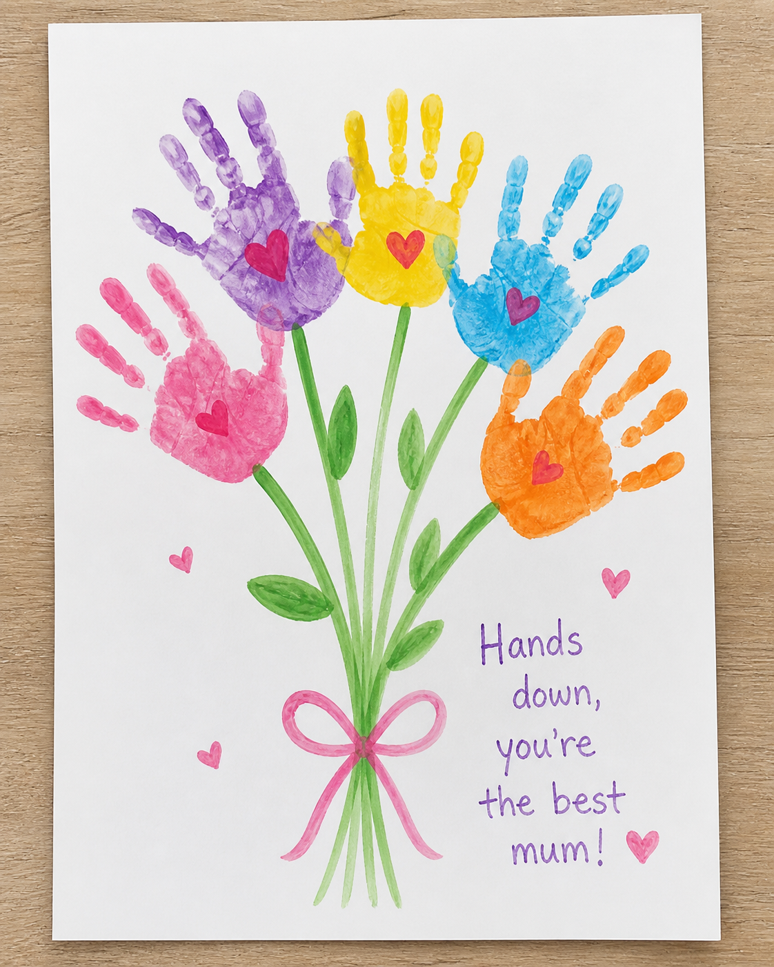 handprint bouquet card