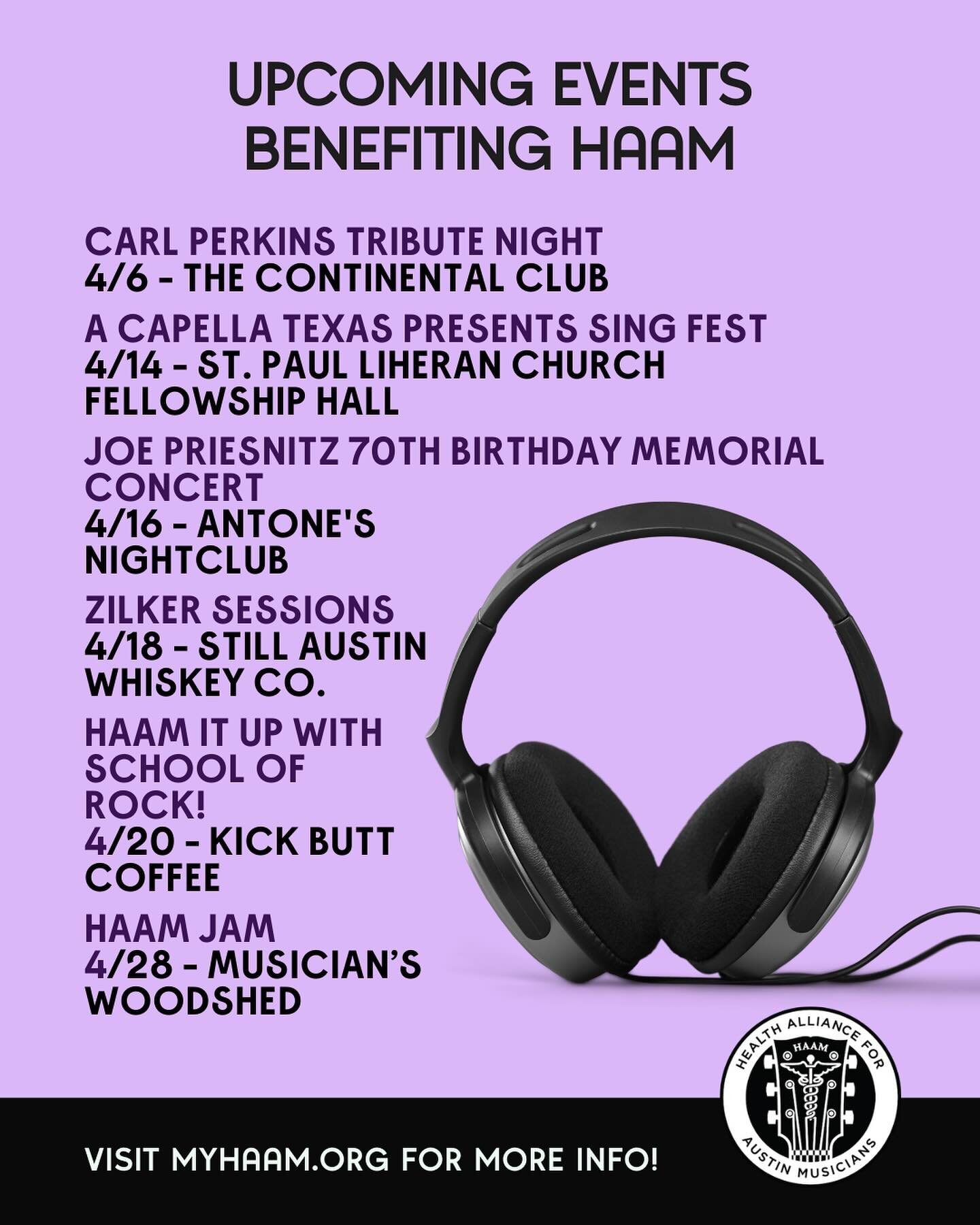 There are SO many ways you can support live music AND HAAM this month, including the first annual Carl Perkins Birthday Bash on Saturday, April 6 at the @continentalclubatx!

@jeremyslemenda and @thejerrellsband will kick off the evening and will be 