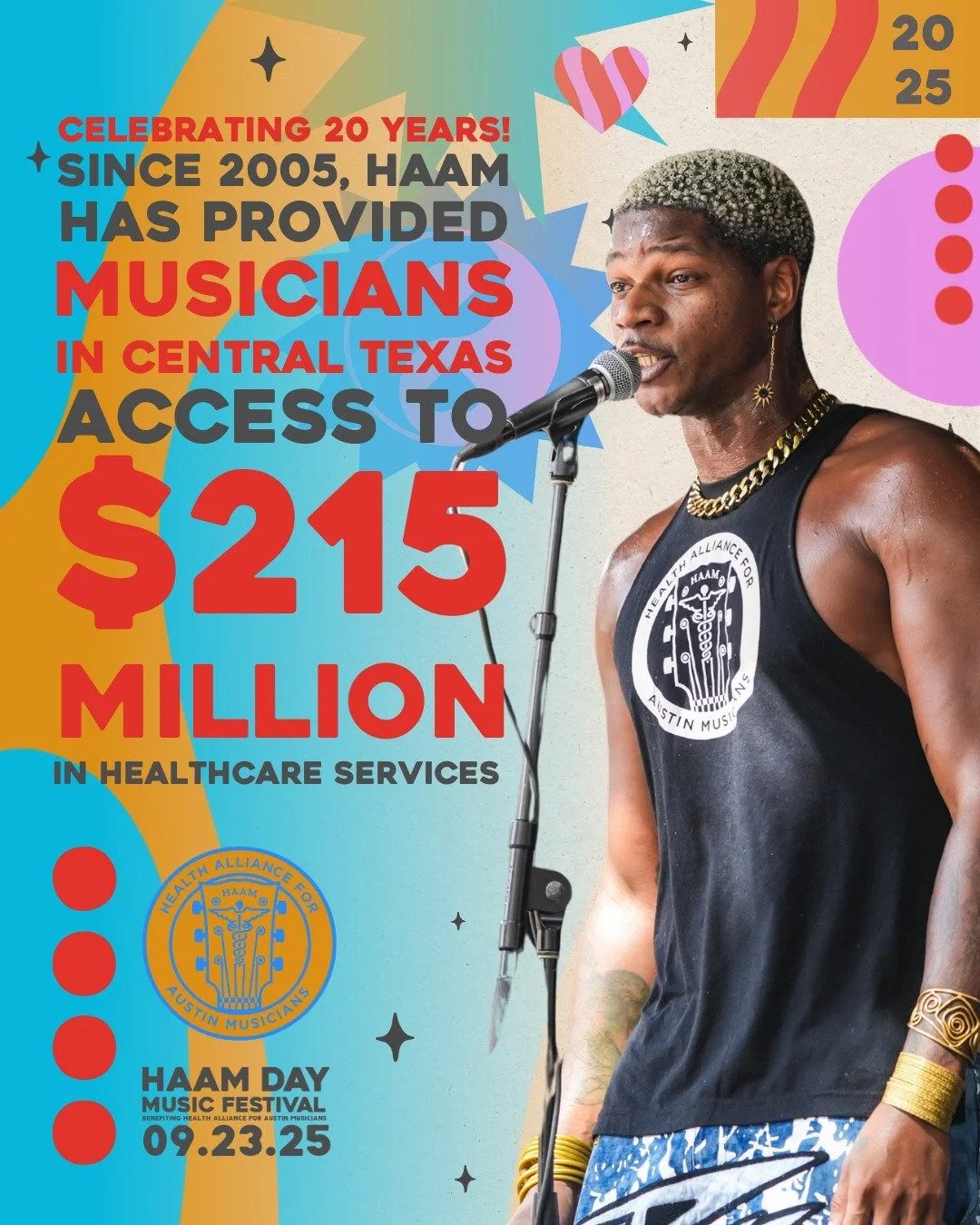 Over the last 20 years, HAAM has provided over $215 million in healthcare services. HAAM could not accomplish our mission without the generosity of music lovers like YOU!

With your donations and support, HAAM will continue to expand its services and
