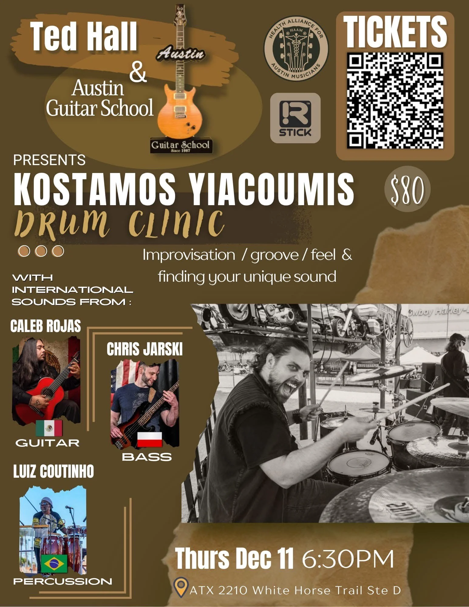 Ted Hall & Austin Guitar School presents Kostamos Yiacoumis Drum Clinic