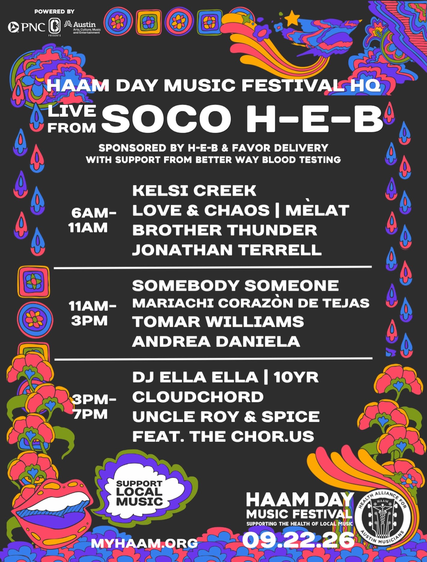 👄🗯️ 𝐋𝐈𝐍𝐄𝐔𝐏 𝐀𝐍𝐍𝐎𝐔𝐍𝐂𝐄𝐌𝐄𝐍𝐓 | 𝐇𝐀𝐀𝐌 𝐃𝐚𝐲 𝐌𝐮𝐬𝐢𝐜 𝐅𝐞𝐬𝐭𝐢𝐯𝐚𝐥 𝐇𝐐 𝐚𝐭 𝐒𝐨𝐂𝐨 𝐇-𝐄-𝐁

HAAM Day Music Festival will host more than 200 curated performances by over 400 musicians across 100+ area venues&mdash;all free a
