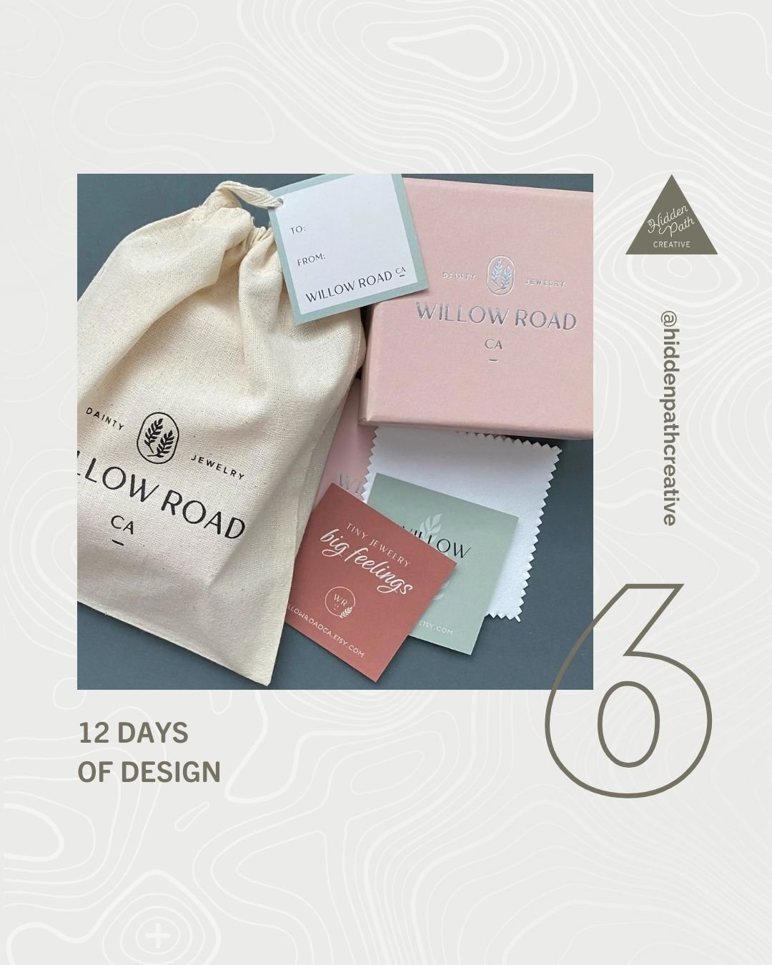 Day 6: Tiny jewelry, big feelings.⁣
For Willow Road CA, we reimagined the entire unboxing moment&mdash;from rebrand to rigid box.⁣
⁣
Now it&rsquo;s soft-touch, ready-to-gift, and full of the kind of detail that makes even the tiniest pieces feel spec