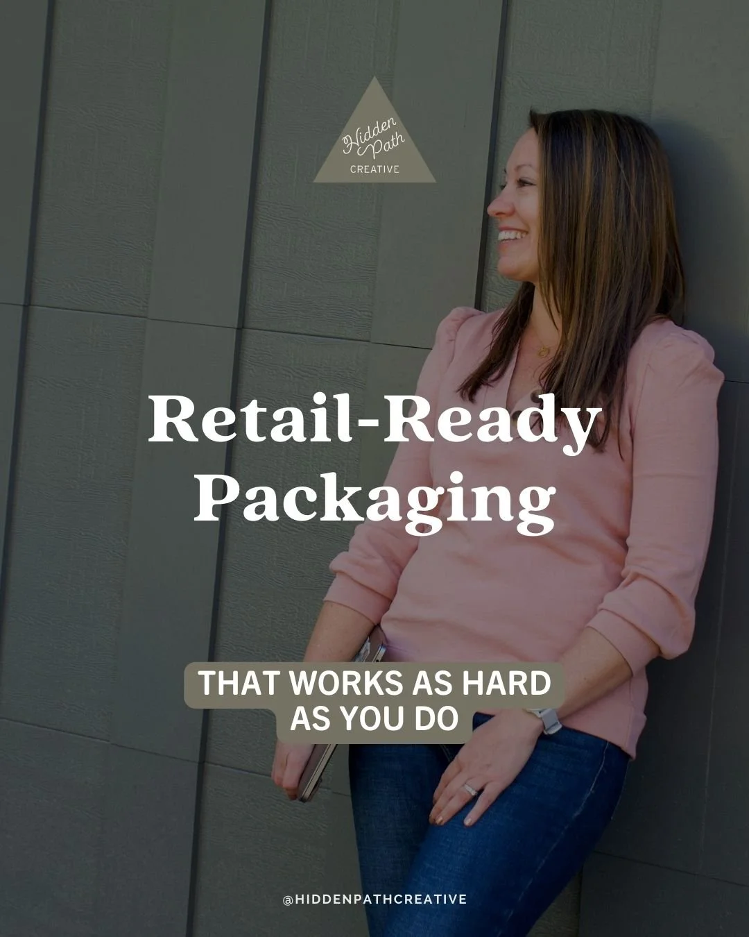 Your packaging should work as hard as you do.⁣
⁣
I&rsquo;m Kelley Kempel, founder of Hidden Path Creative, and I help product-based founders upgrade from DIY labels to packaging that actually sells.⁣
⁣
With 20+ years in national retail packaging, I k