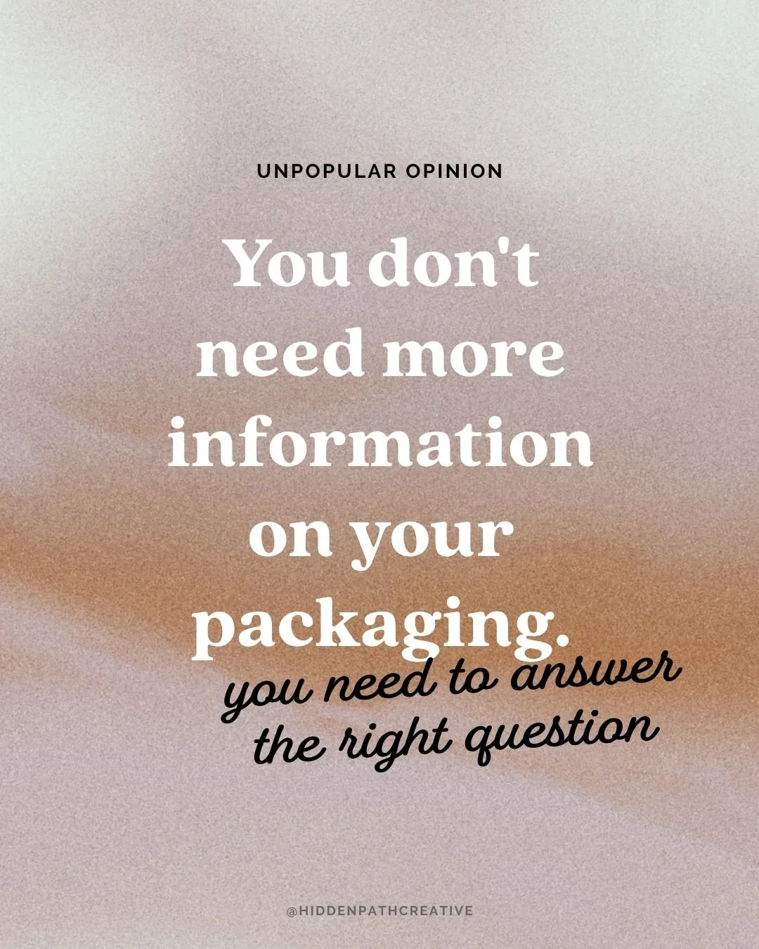 The real test of packaging isn't whether it looks professional.⁣
⁣
It's whether it can replace you.⁣

Can it answer the questions you answer every weekend at markets?⁣
⁣
Can it communicate value without a conversation?⁣
⁣
Can it create confidence wit