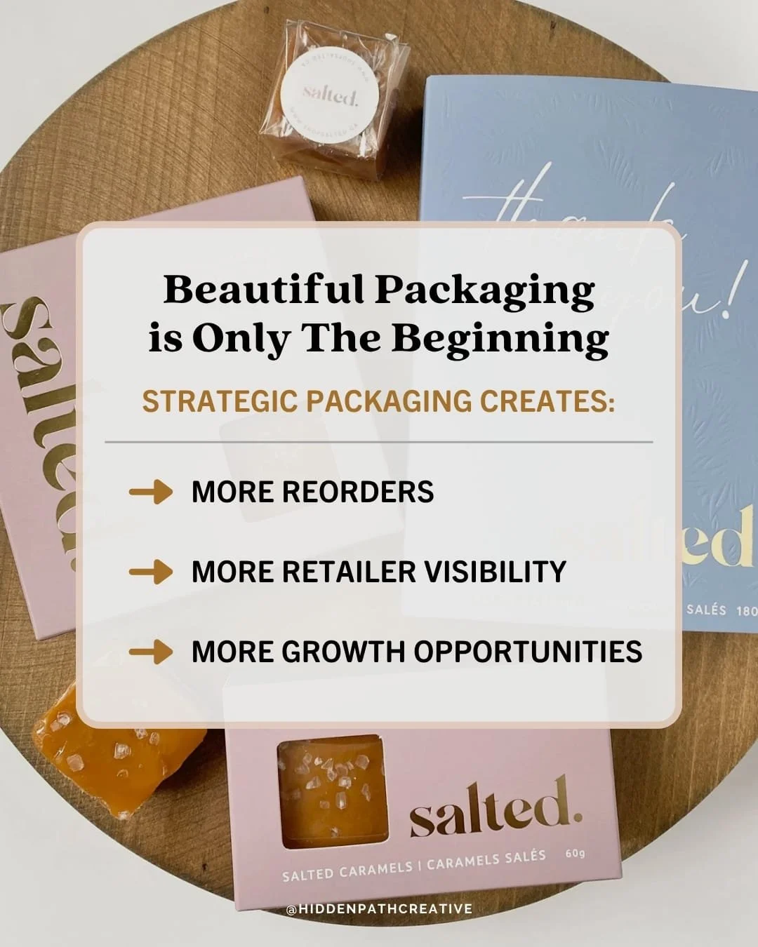 When people think about packaging, they often think about making it look beautiful.⁣
⁣
I think about making it work.⁣
⁣
Packaging should help retailers sell your product.⁣
⁣
It should make your products easier to feature online.⁣
⁣
It should create g