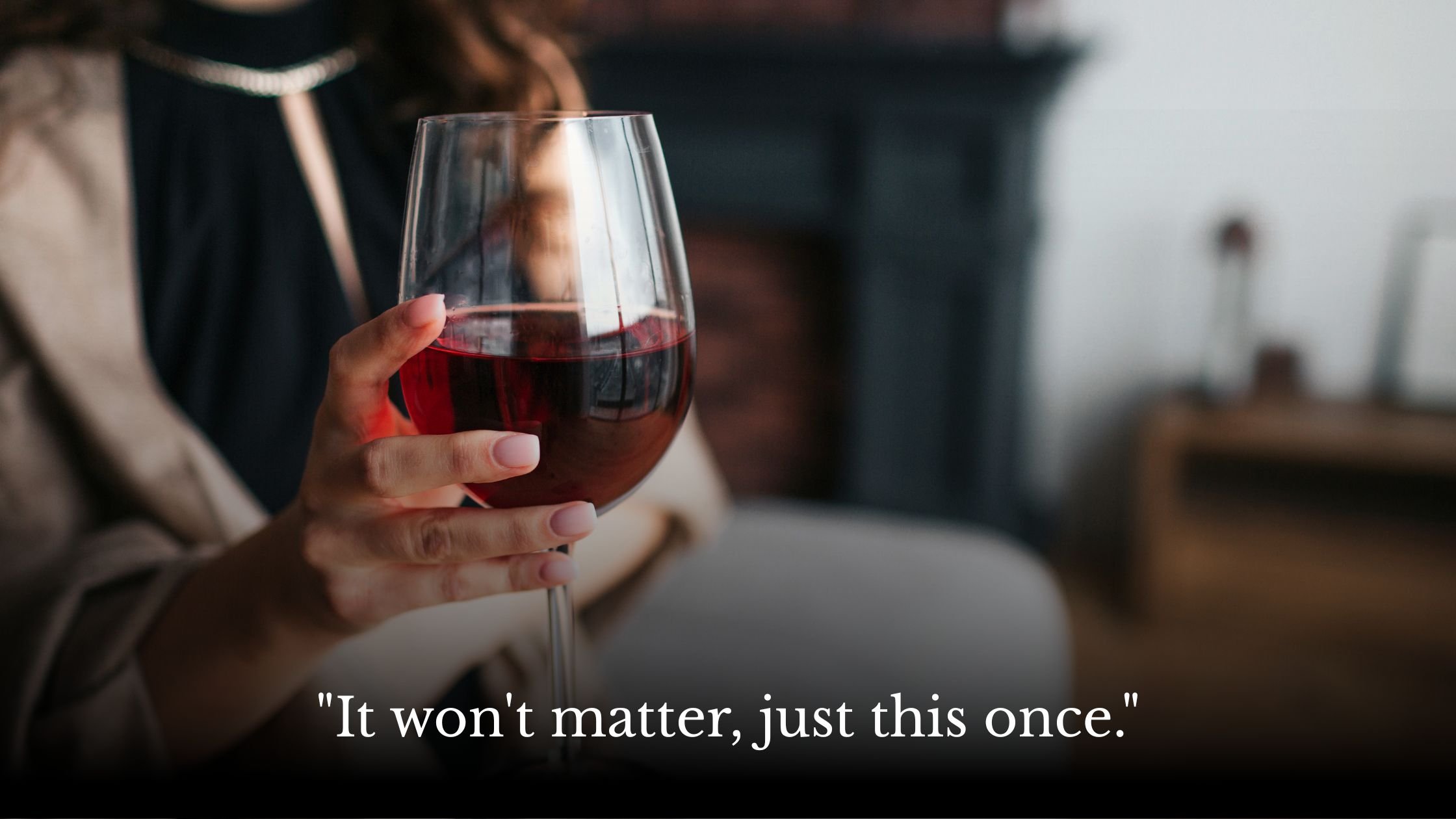 Woman sitting alone in the evening with a glass of wine, illustrating the moment self-trust starts to slip, Jo Renshaw Life Coach Brighton blog