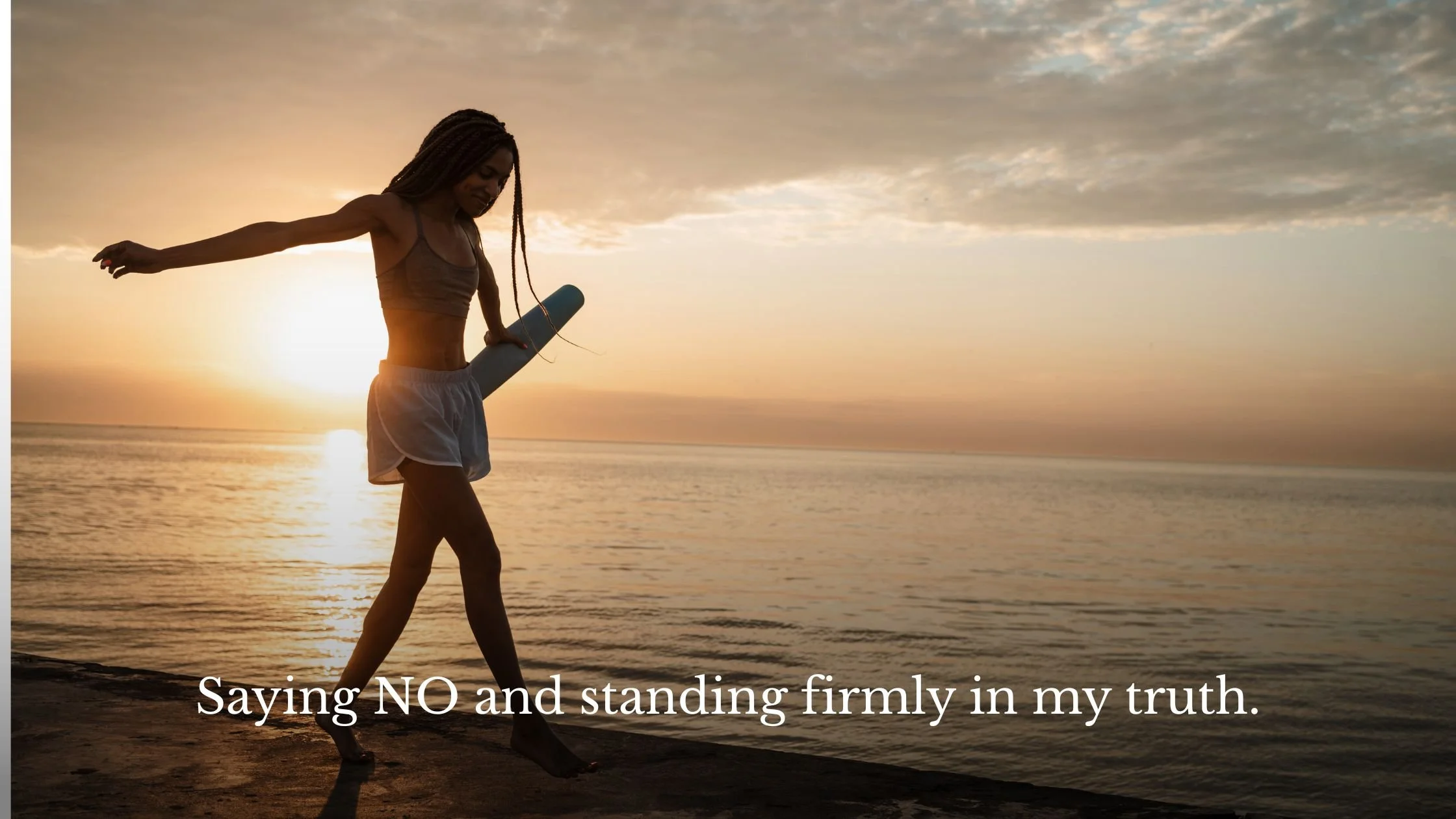 Confident woman walking along the Brighton seafront at sunrise, standing in her own truth, Jo Renshaw Life Coach blog