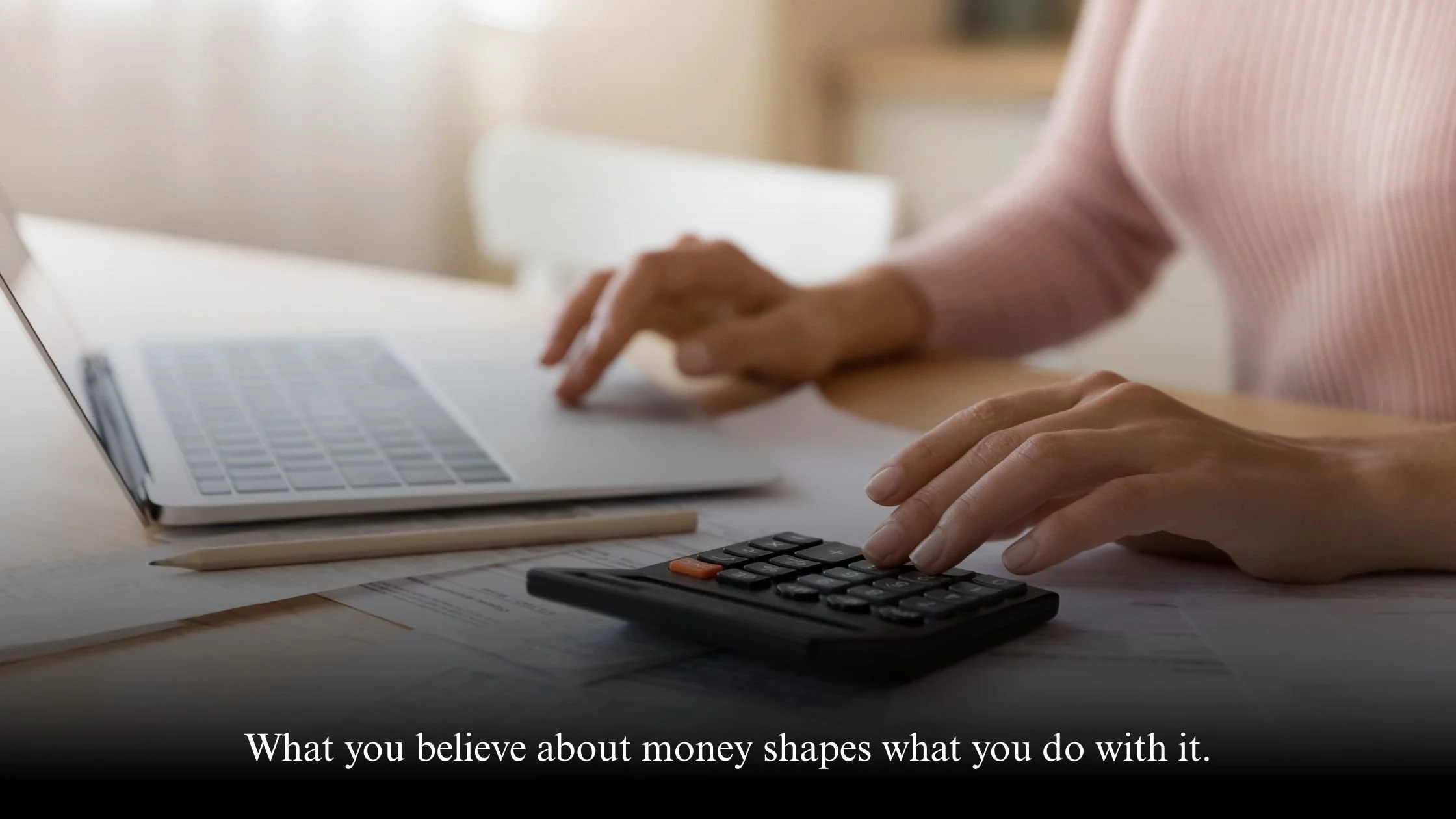 Woman checking her finances and making a plan