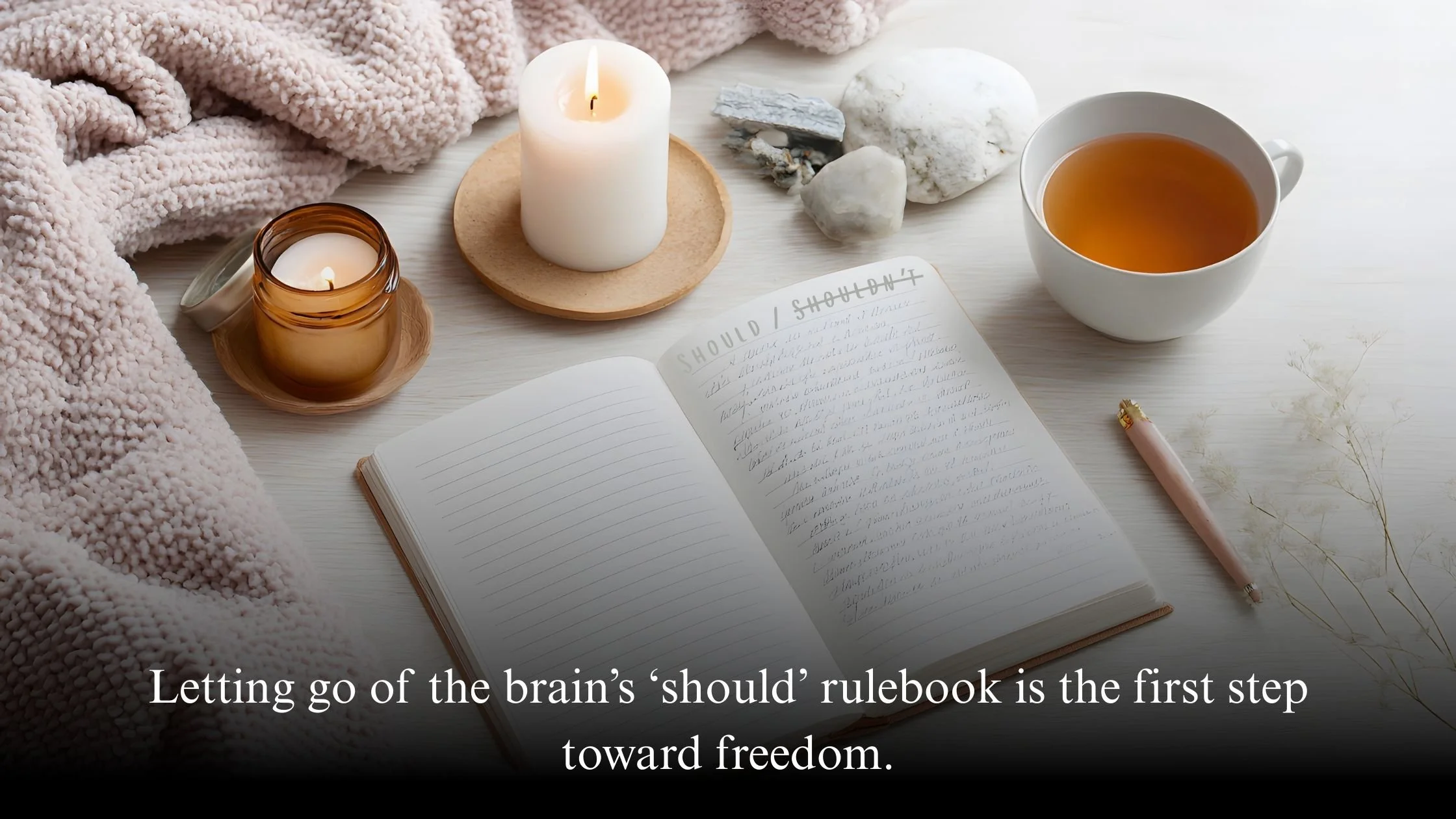 Notebook showing internal rulebook of shoulds and shouldn’ts being released.