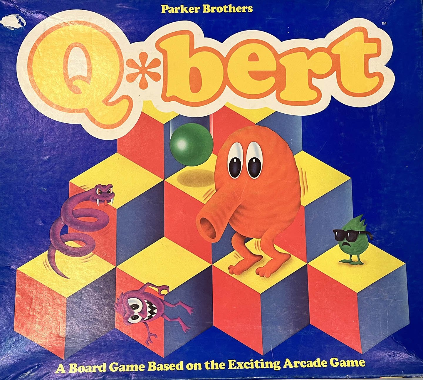 Q*bert board game, Parker Brothers, 1983 