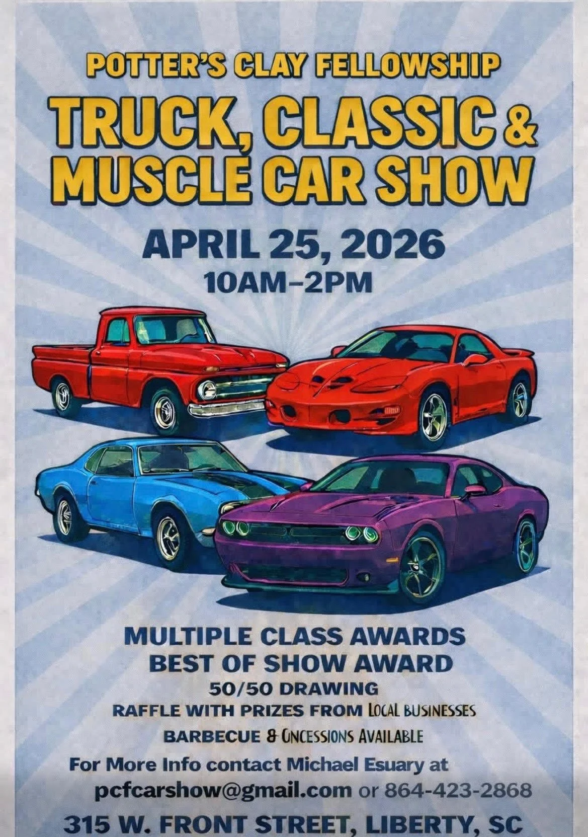 potter’s clay Fellowship Car show