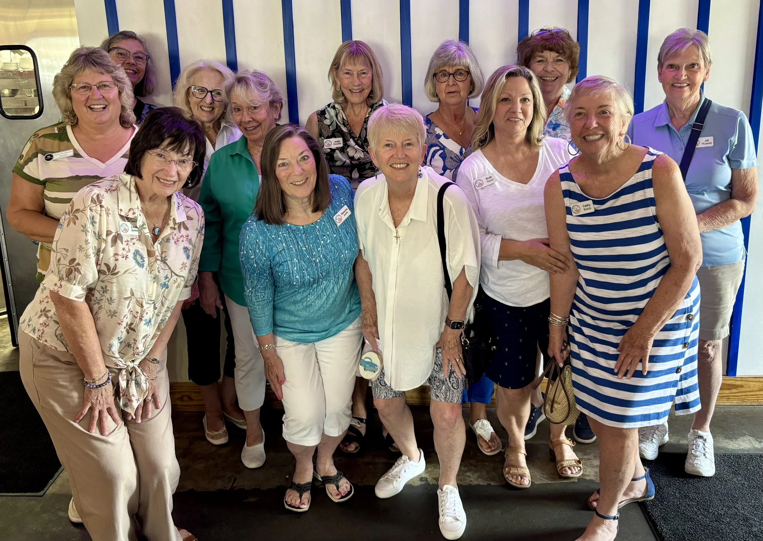  June Ladies Luncheon at the Flock Shop in Simpsonville, hosted by Penney Baumgartner and Ruth Taylor.

Karen Kenyon, Ronda Musuraca, Jody Pimental, Jean Roberts, Joy Phillips, Jill Russell, Penney Baumgartner, Judy Hans, Linda Zordan, Deanna Janilla