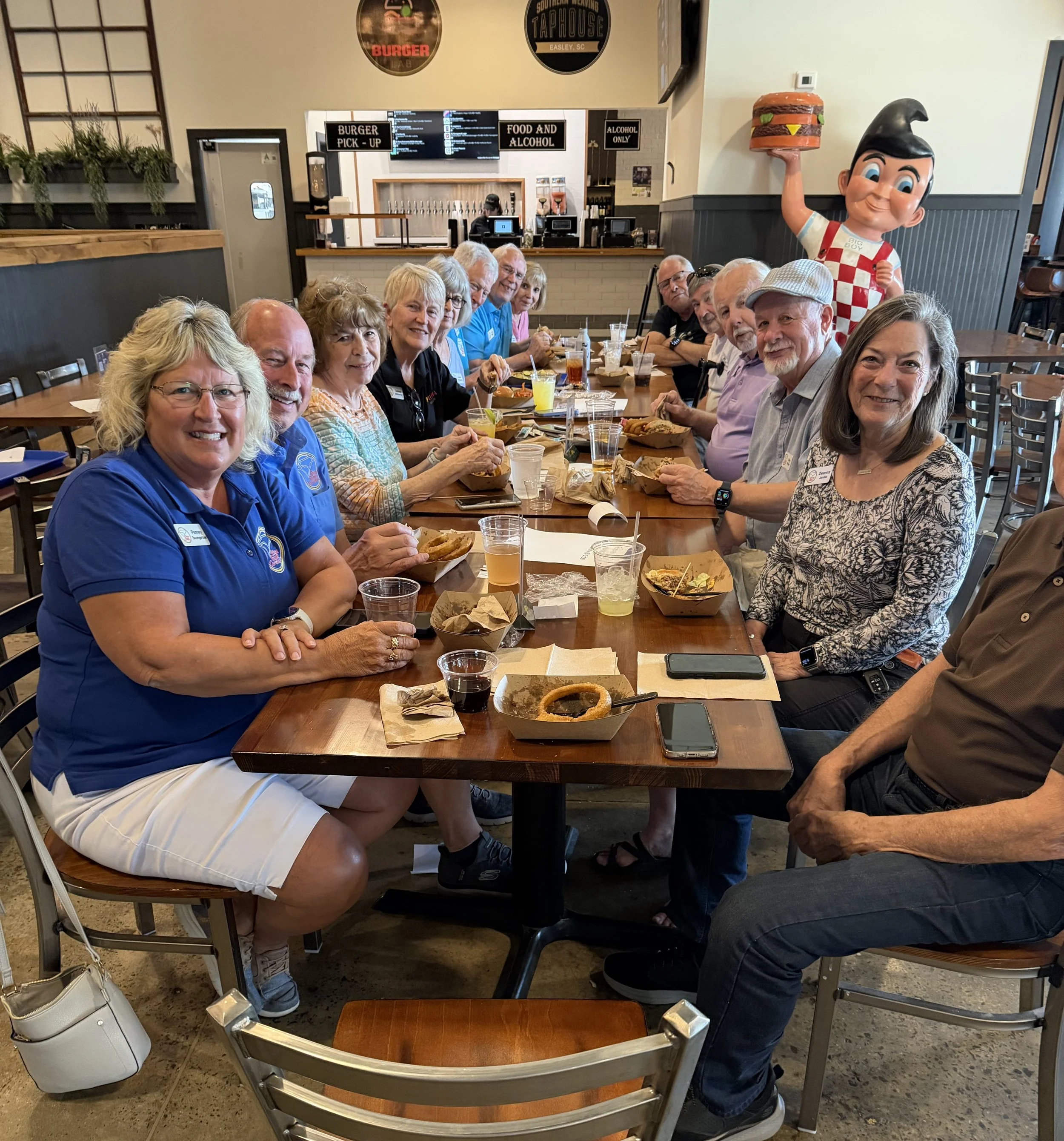 Southern Weaving Food Hall - March 23 - Penney Baumgartner, David Baumgartner, Joy Phillips, Tanny Williams, Jean Roberts, Rob Roberts, Lee Bates, Bonnie Taylor, Jerry Pimental, Leo Glaude, Ron Williams, Gary Phillips, Deanna Janilla, Joe Colletti
