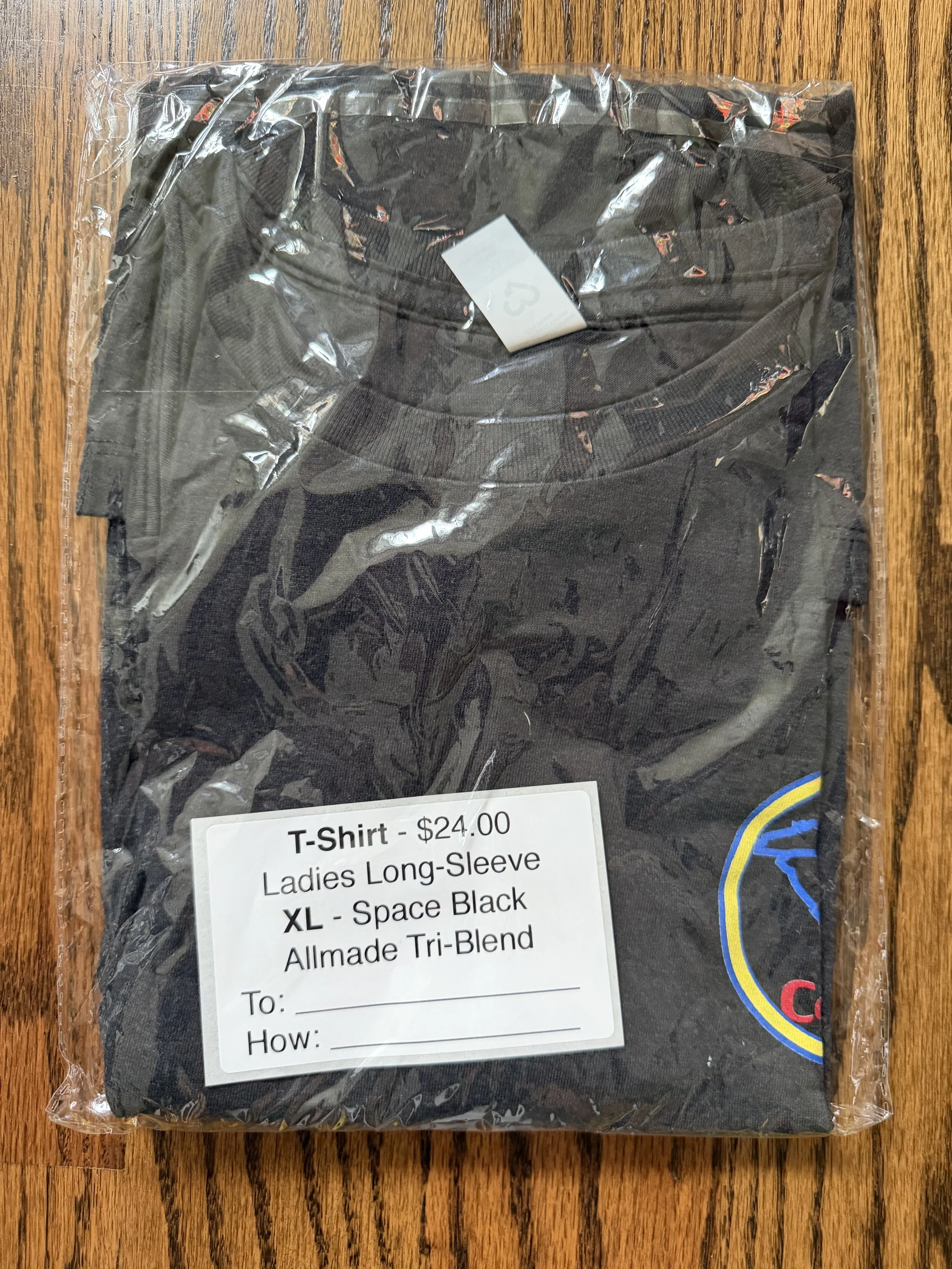 Ladies X-Large Long-Sleeve T-Shirt Space Black