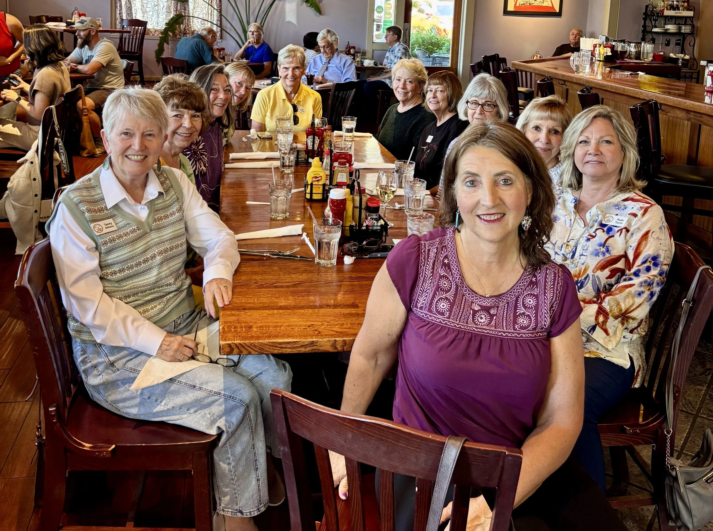 May Ladies Luncheon at the Bohemian Cafe hosted by Joy Phillips.  Tanny Williams, Joy Phillips, Deanna Janilla, Jody Pimental, Jill Russell, Judy Hans, Donna White, Jean Roberts, Bonnie Taylor, Ruth Taylor, Sheila Smith