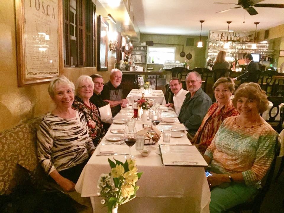 In Charleston but out of costume: Judy Hans, Mary Smits, Dave Smits, Gary Phillips, Tim Janilla, Wendel Hans, Deanna Janilla, Joy Phillips