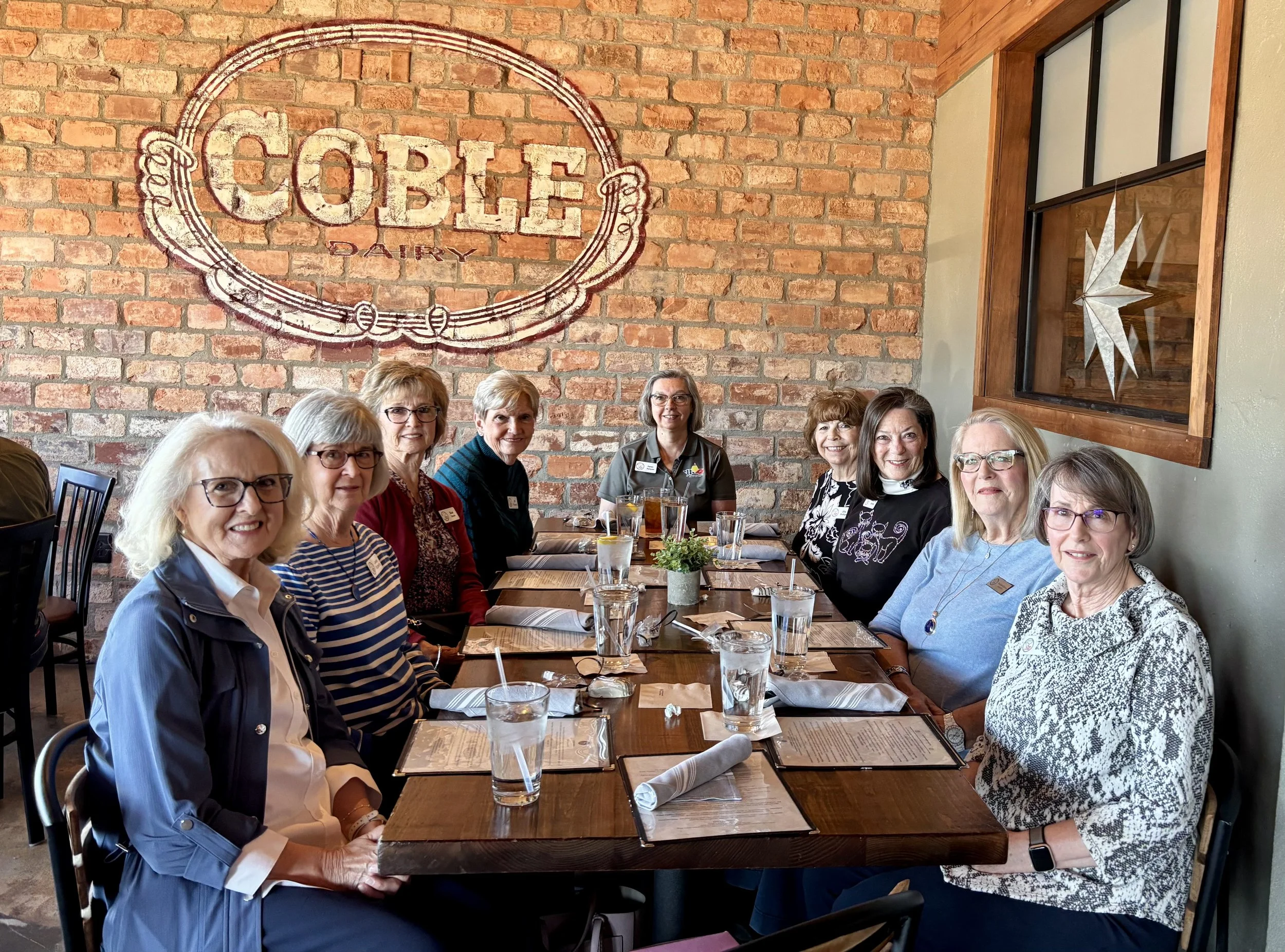 March Ladies Luncheon at the Kitchen Sync, hosted by Jean Roberts. Ronda Musuraca, Jean Roberts, Sue Doyle, Jill Russell, Karen Kenyon, Joy Phillips, Deanna Janilla, Pauline Kinstrey, Sherry Brunett
