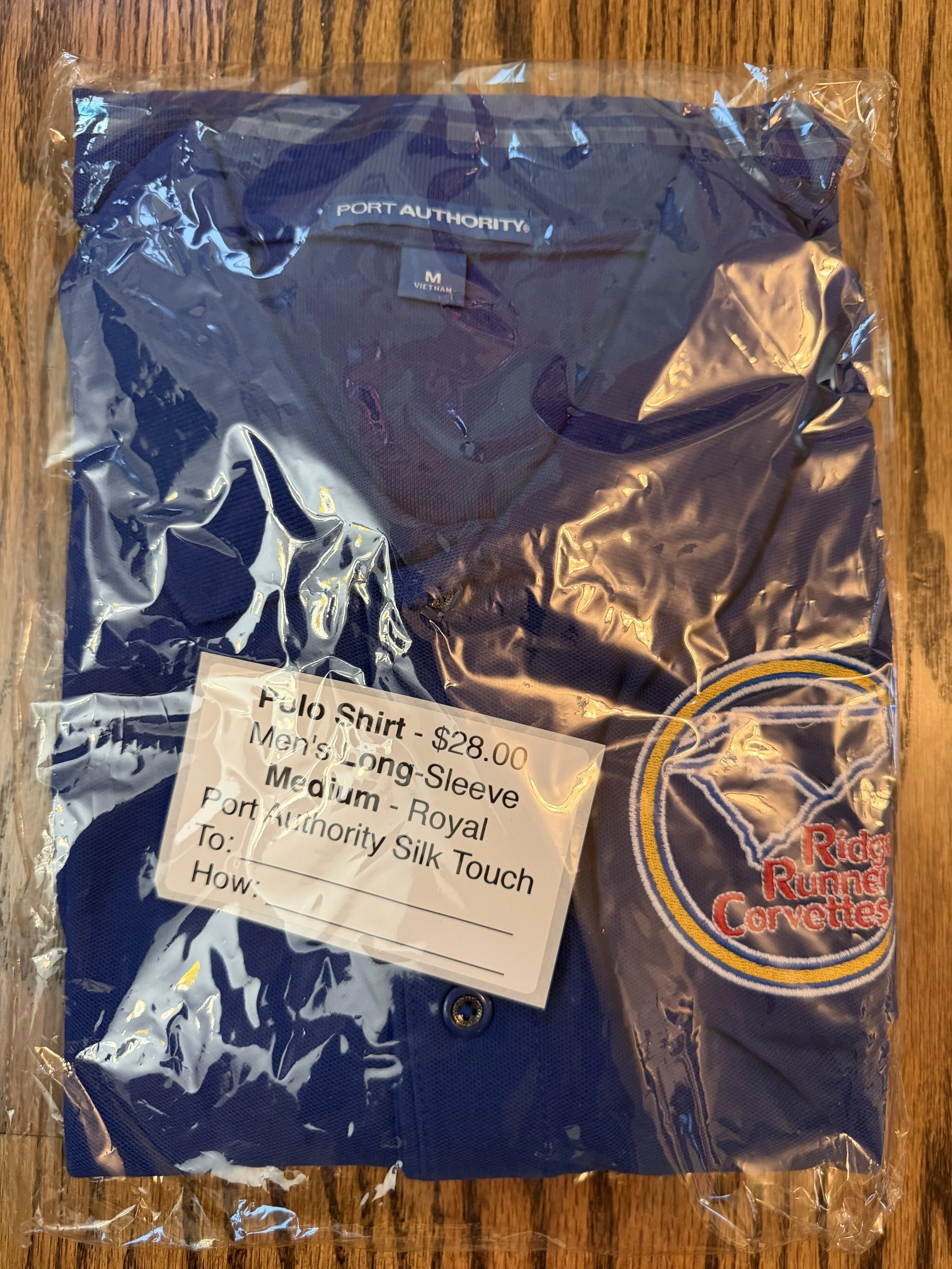 Mens Medium Long-Sleeve Polo-Shirt Royal Blue