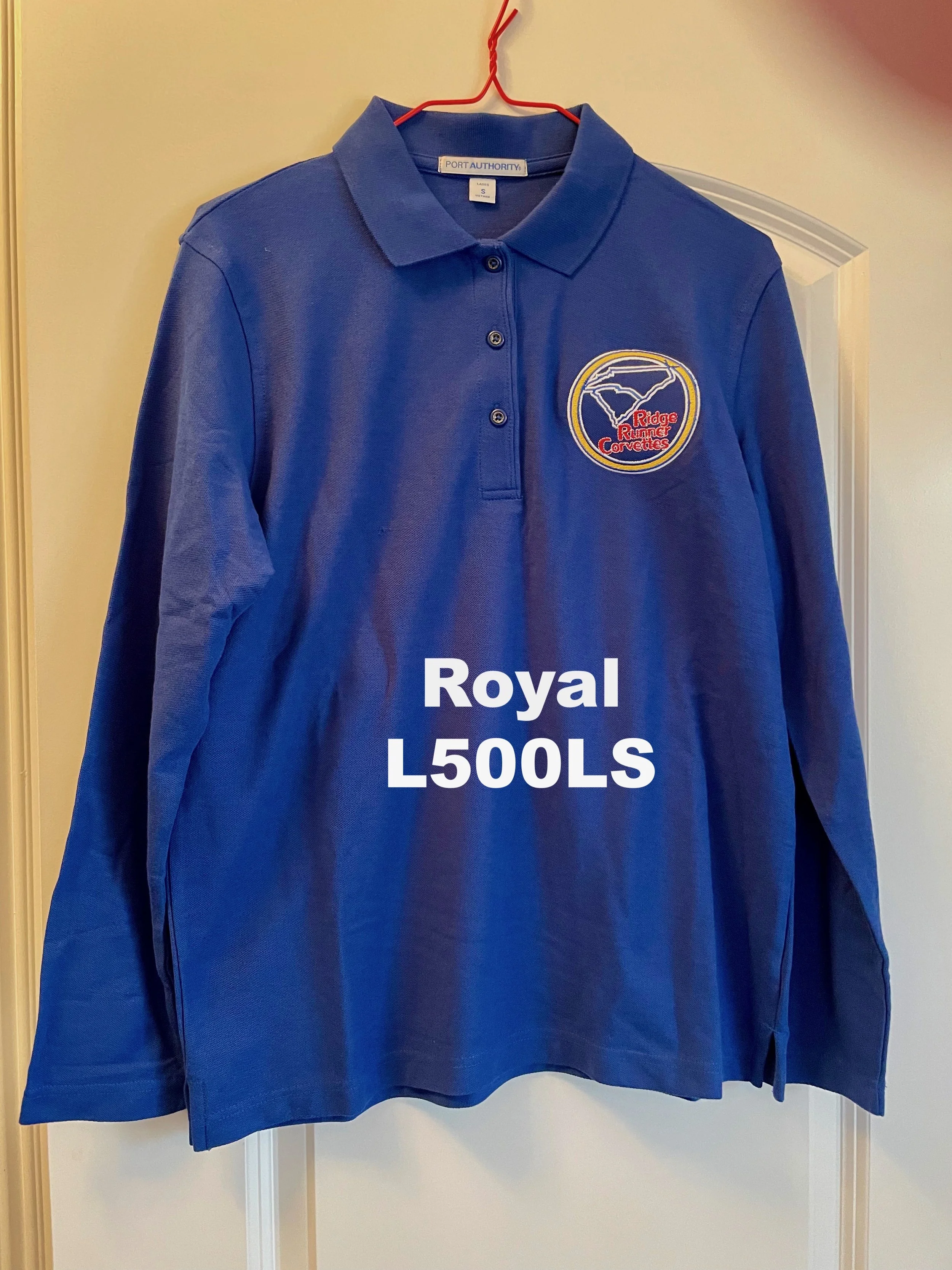 Ladies X-Large Long-Sleeve Polo-Shirt Royal Blue